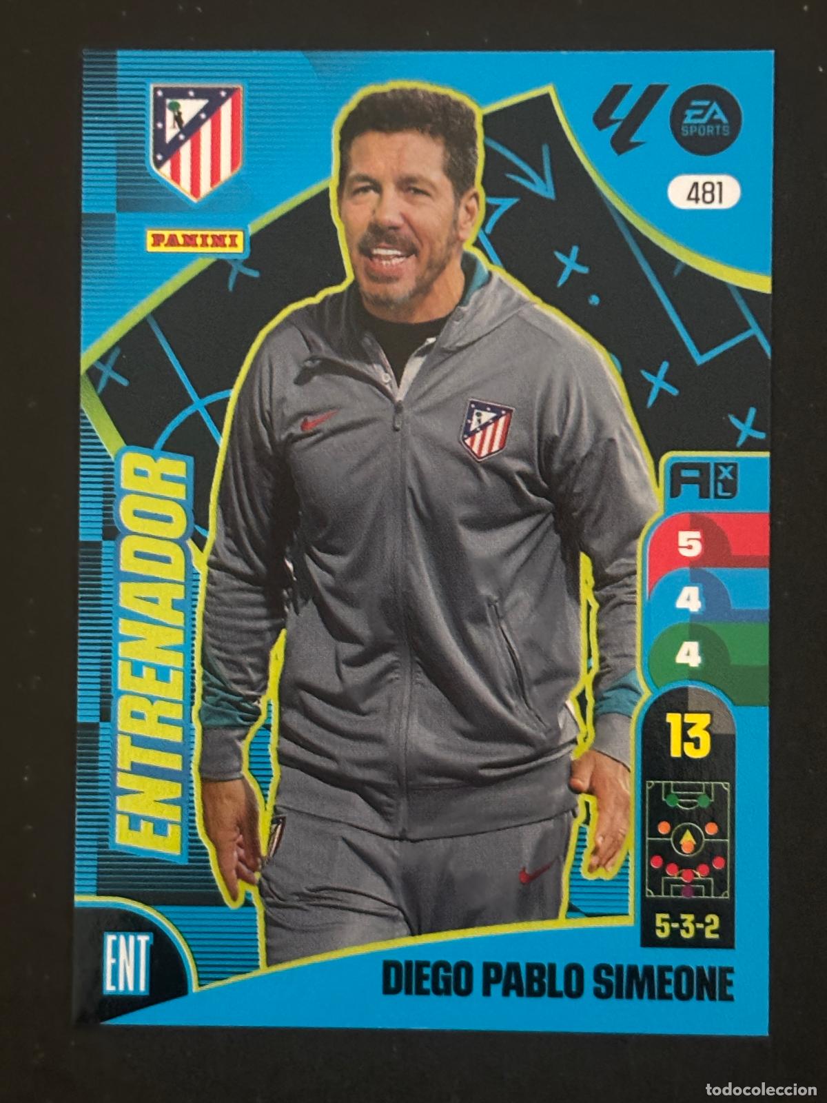 Fu&szlig;ball-Sticker: 481 DIEGO PABLO SIMEONE AT MADRID ENTRENADOR PLUS 2&ordf; EDICI&Oacute;N ADRENALYN XL LALIGA 24-25