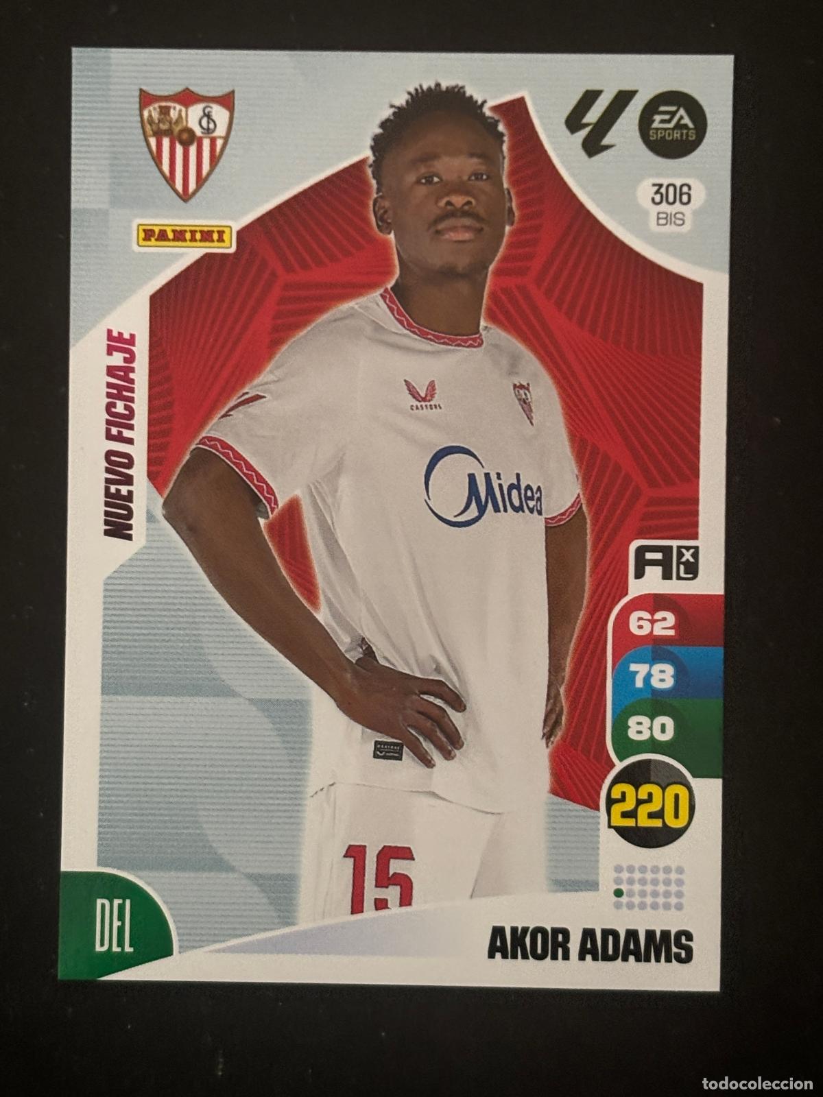 Cromos de f&uacute;tbol: 306BIS AKOR ADAMS SEVILLA ADRENALYN PLUS 2&ordf; EDICI&Oacute;N ADRENALYN XL LALIGA 24-25 2024-2025