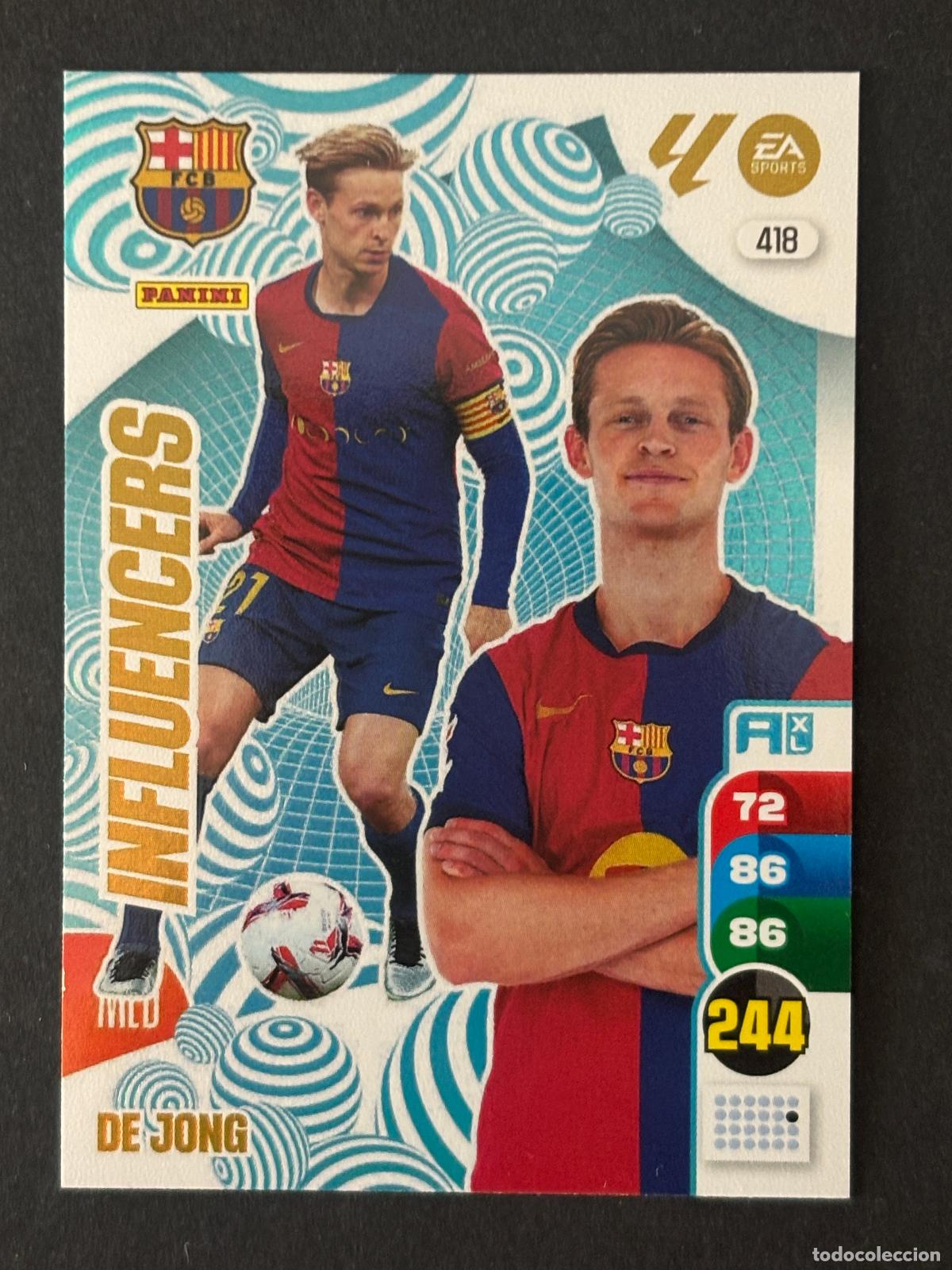 Cromos de f&uacute;tbol: 418 DE JONG BARCELONA INFLUENCERS ADRENALYN XL LALIGA EA SPORTS 24-25 2024-2025 PANINI