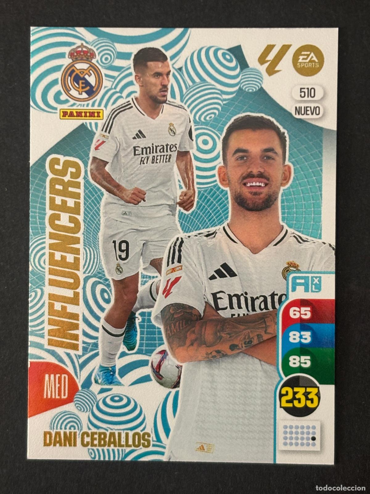 Cromos de f&uacute;tbol: 510 DANI CEBALLOS REAL MADRID NUEVO INFLUENCERS PLUS 2&ordf; EDICI&Oacute;N ADRENALYN XL LALIGA 24-25