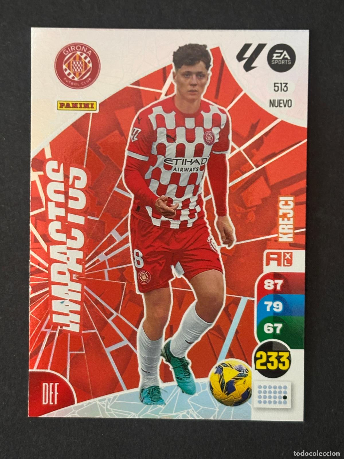 Cromos de f&uacute;tbol: 513 KREJCI GIRONA NUEVO IMPACTOS ADRENALYN PLUS 2&ordf; EDICI&Oacute;N ADRENALYN XL LALIGA 24-25