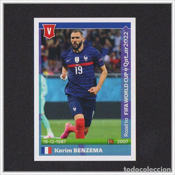 Cromos de f&uacute;tbol: ROAD TO FIFA WORLD CUP QATAR 2022 PANINI MUNDIAL BENZEMA 221 FRANCIA FRANCE STICKER REAL MADRID