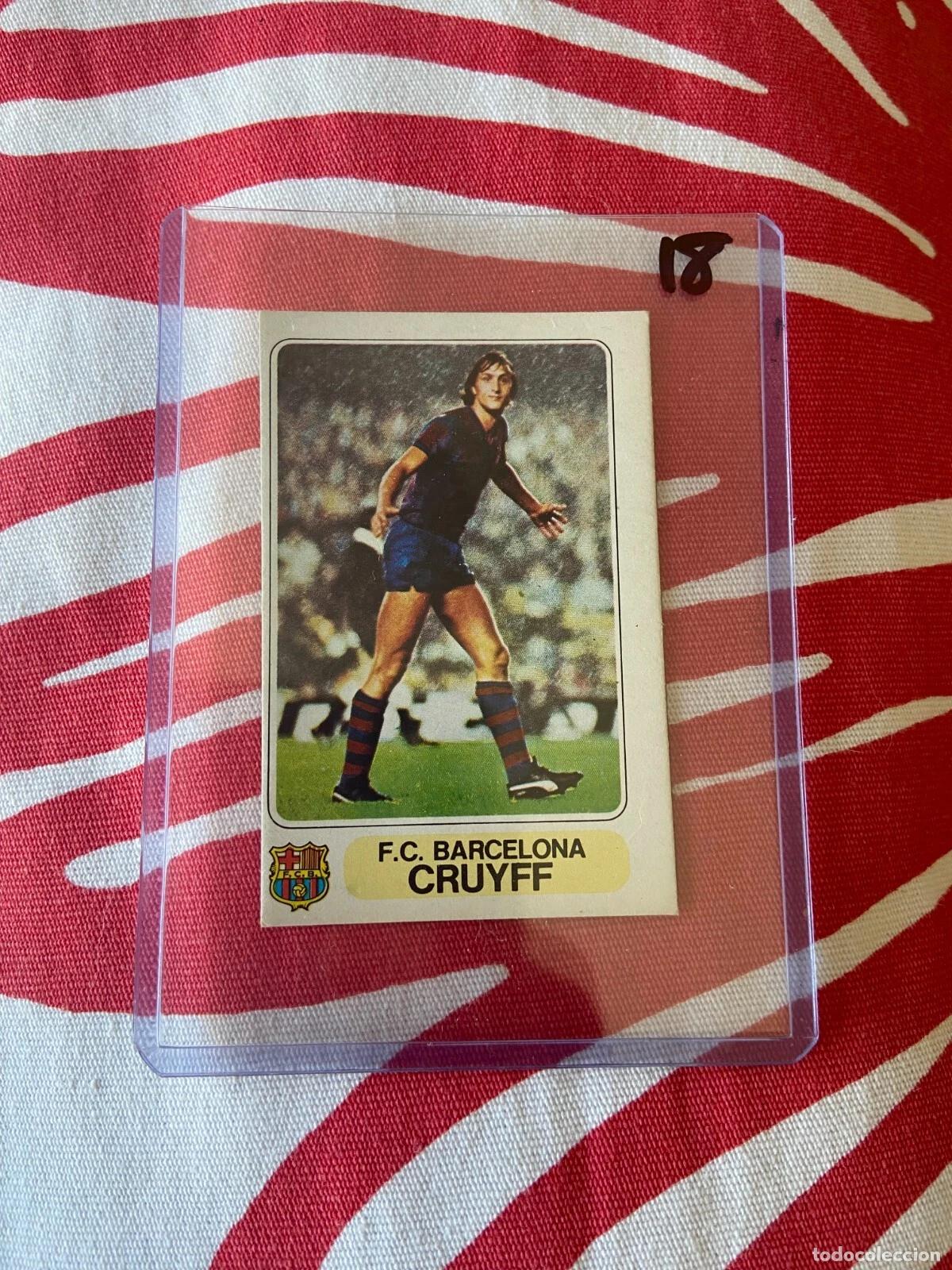 Cromos de f&uacute;tbol: CROMO SIN PEGAR NUNCA PEGADO JOHAN CRUYFF BARCELONA FUTBOL EN ACCION PACOSA 1977 1978