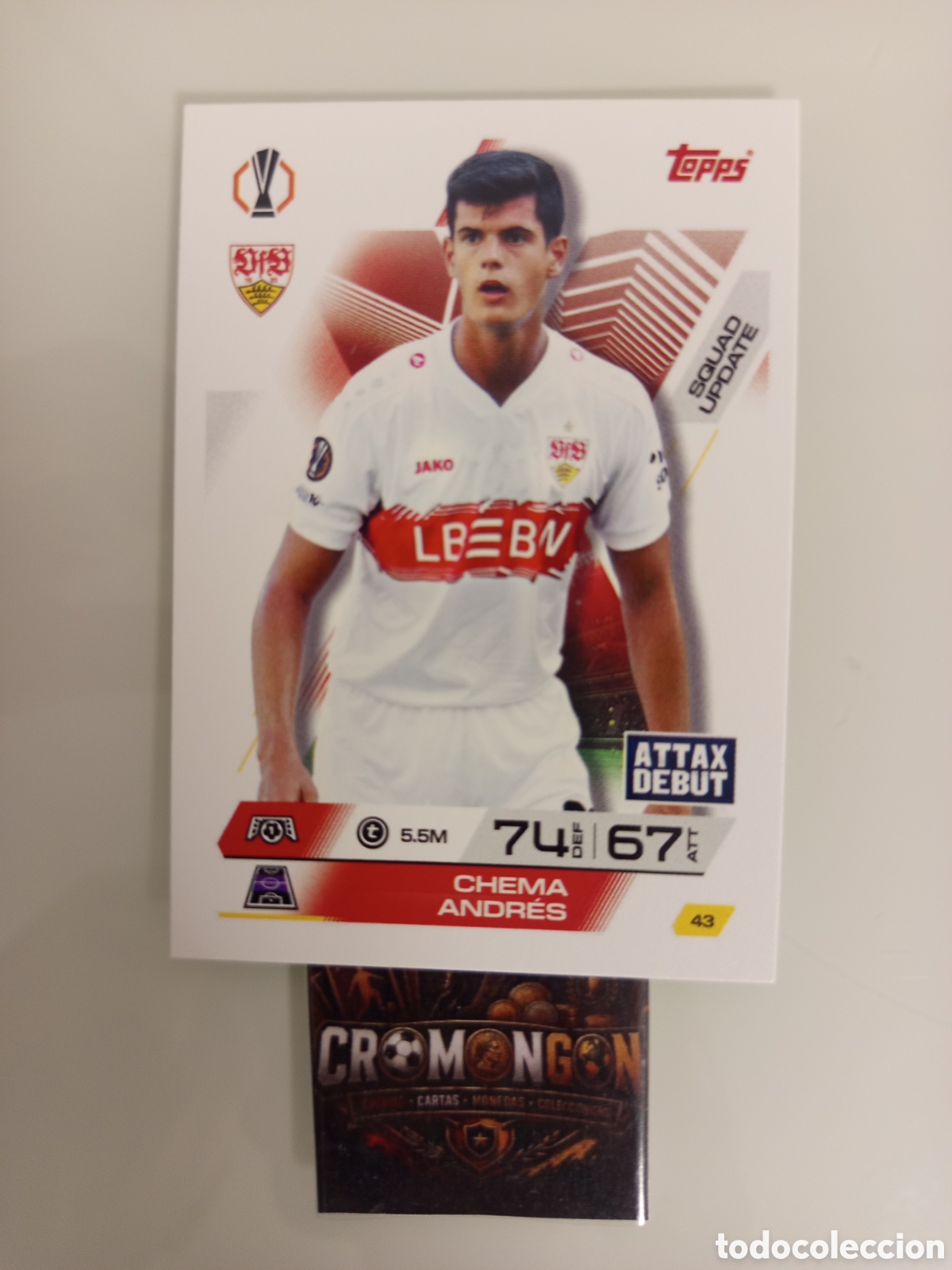 Cromos de f&uacute;tbol: ❇️ CROMO ⚽ 43. CHEMA ANDR&Eacute;S - STUTTGART -(MATCH ATTAX EXTRA CHAMPIONS LEAGUE 2025/26) TOPPS ❇️