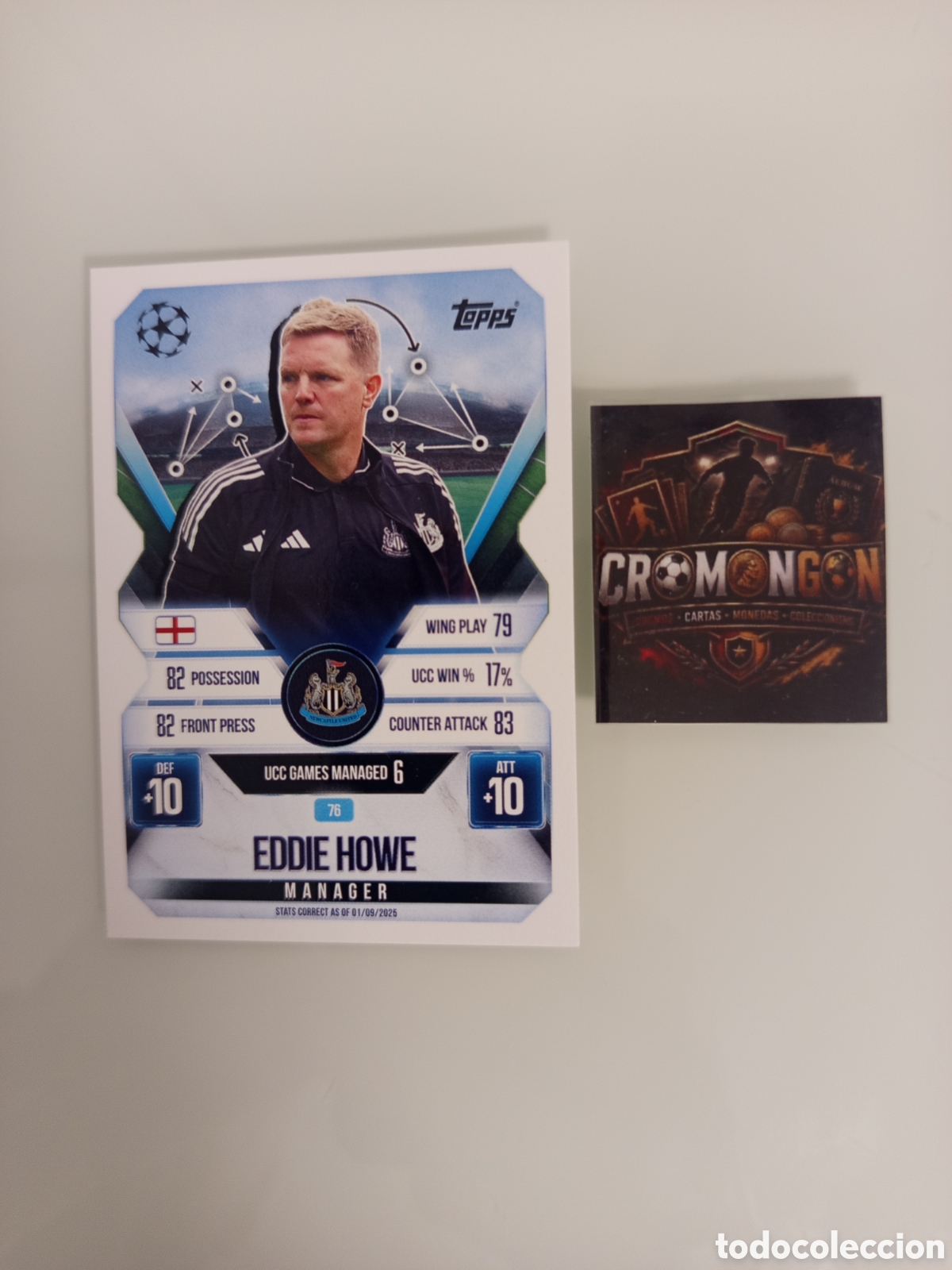 Cromos de f&uacute;tbol: ❇️ CROMO ⚽ 76. EDDIE HOWE - NEWCASTLE UNITED - (MATCH ATTAX EXTRA CHAMPIONS LEAGUE 2025/26) TOPPS ❇️