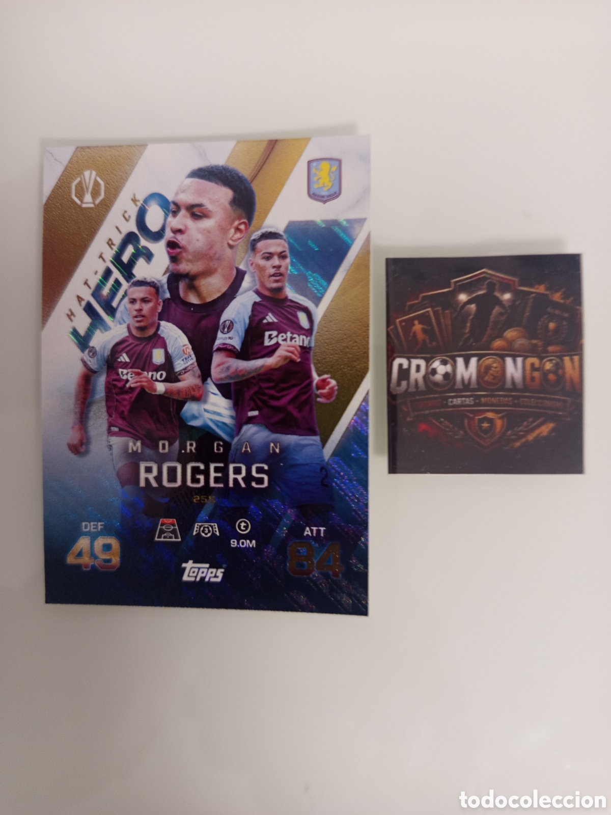 Cromos de f&uacute;tbol: ❇️ CROMO ⚽ 255. MORGAN ROGERS - ASTON VILLA - (HAT-TRICK HERO) MATCH ATTAX EXTRA CHAMPIONS LEAGUE ❇️