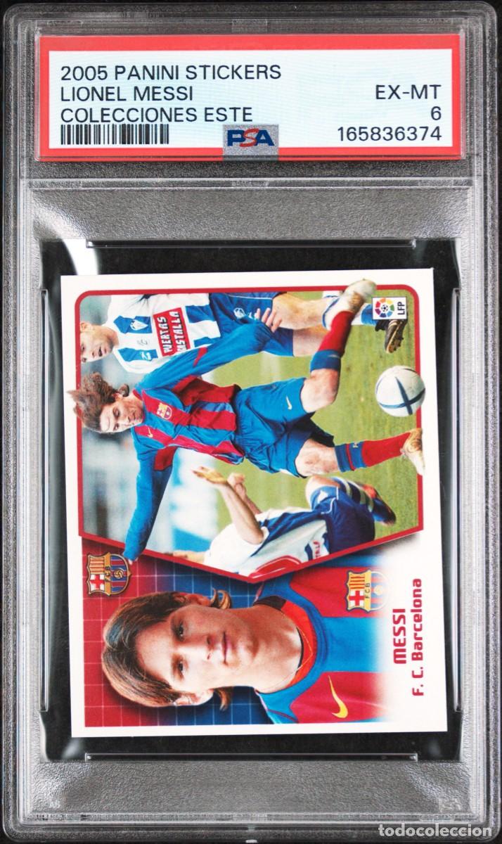 Cromos de f&uacute;tbol: Lionel Messi 2005 2&ordm; Rookie Panini Stickers Colecciones ESTE FC Barcelona PSA 6