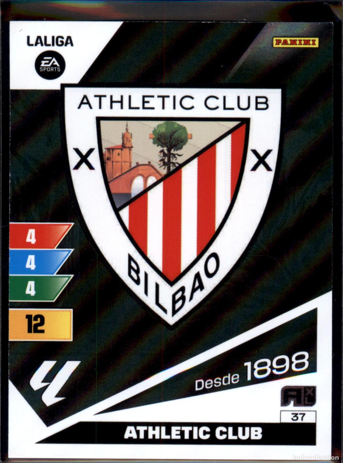 Cromos de f&uacute;tbol: Escudo Athletic Club N&ordm; 37 LaLiga EA SportsAdrenalyn XL 2023 2024 Panini 23 24