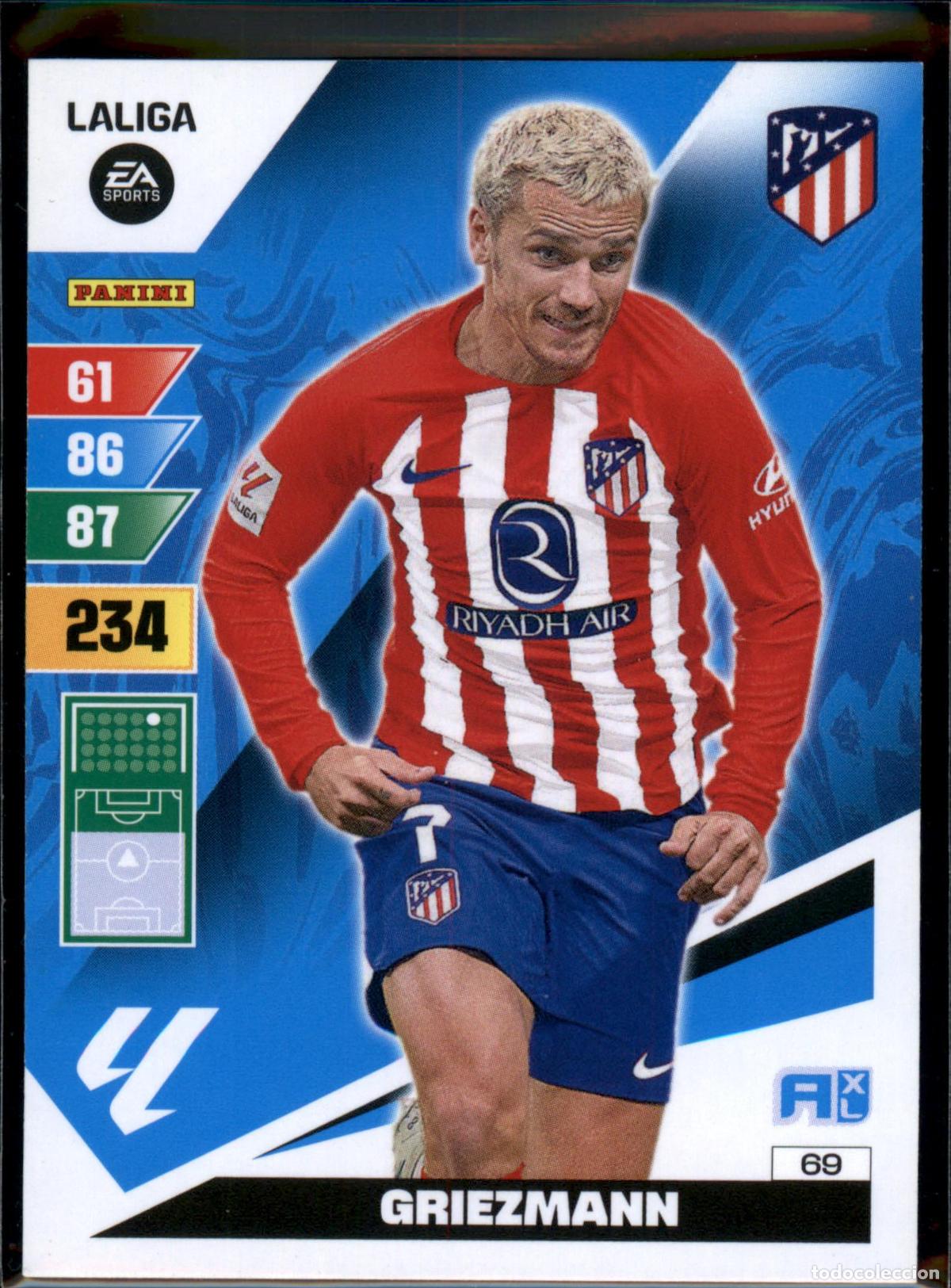 Figurine di Calcio: Griezmann N&ordm; 69 Atl&eacute;tico de Madrid LaLiga EA SportsAdrenalyn XL 2023 2024 Panini 23 24