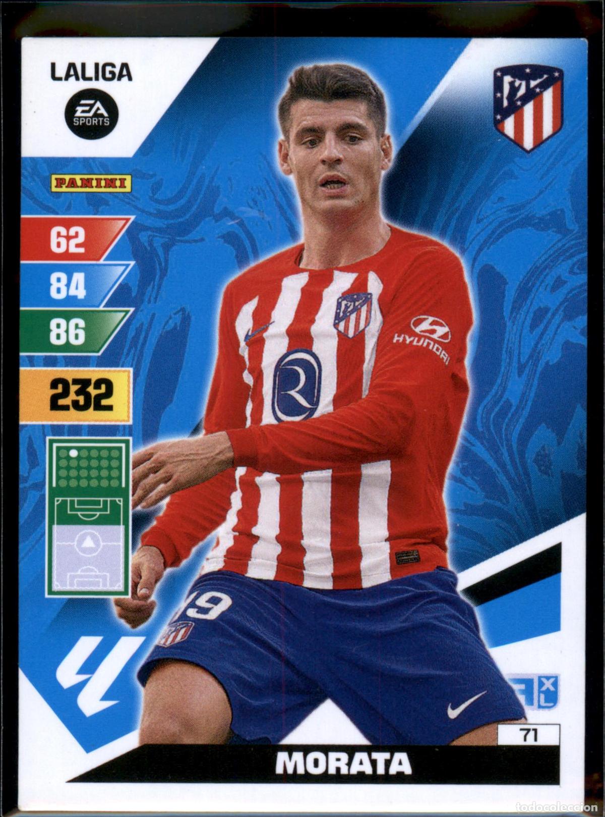 Fu&szlig;ball-Sticker: Morata N&ordm; 71 Atl&eacute;tico de Madrid LaLiga EA SportsAdrenalyn XL 2023 2024 Panini 23 24