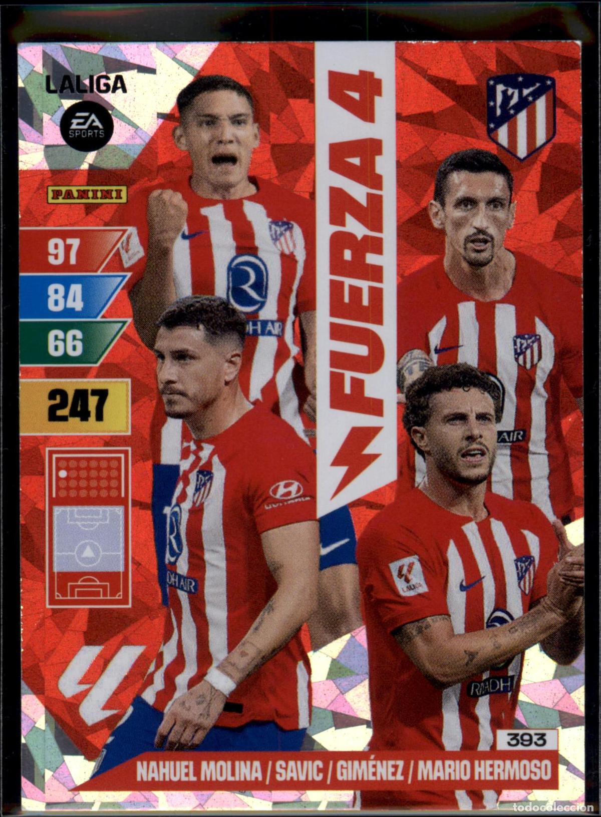 Fu&szlig;ball-Sticker: Fuerza 4 N&ordm; 393 Atl&eacute;tico de Madrid LaLiga EA SportsAdrenalyn XL 2023 2024 Panini 23 24