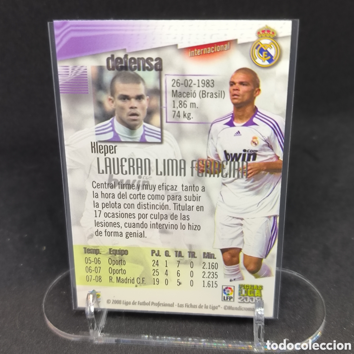 Cromos de f&uacute;tbol: Pepe Mundicromo 2009 - Foto 2