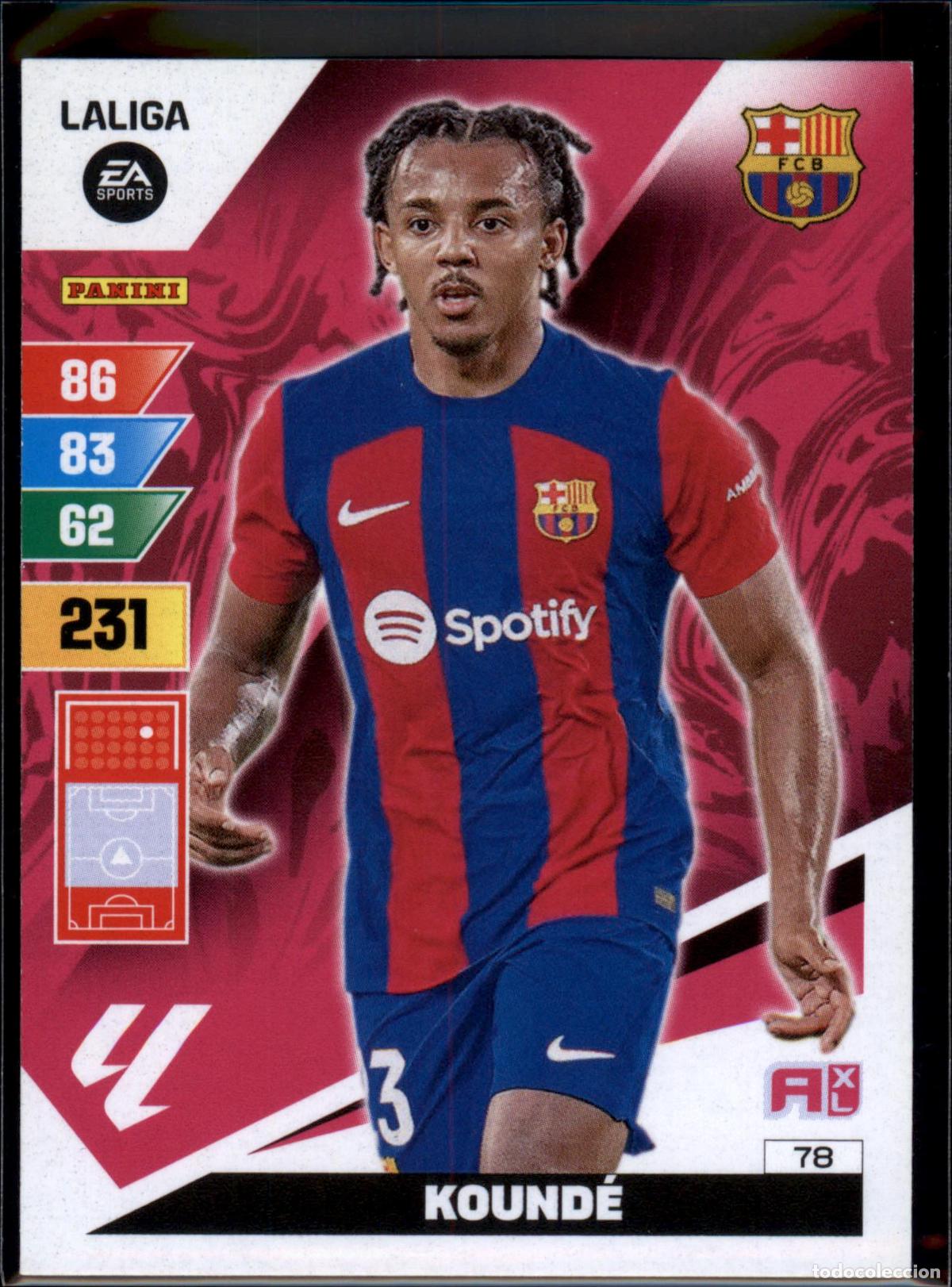 Figurine di Calcio: Kound&eacute; N&ordm; 78 Bar&ccedil;a (Barcelona) LaLiga EA SportsAdrenalyn XL 2023 2024 Panini 23 24