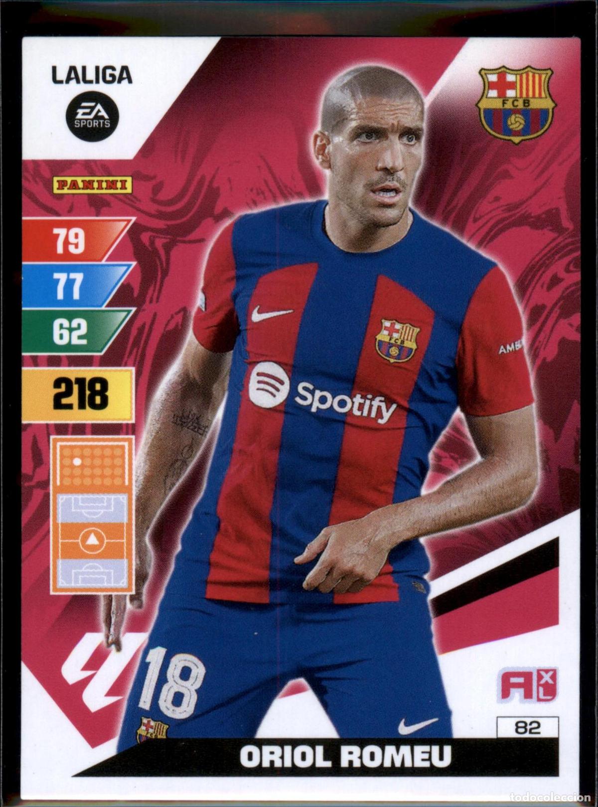 Football Stickers: Oriol Romeu N&ordm; 82 Bar&ccedil;a (Barcelona) LaLiga EA SportsAdrenalyn XL 2023 2024 Panini 23 24