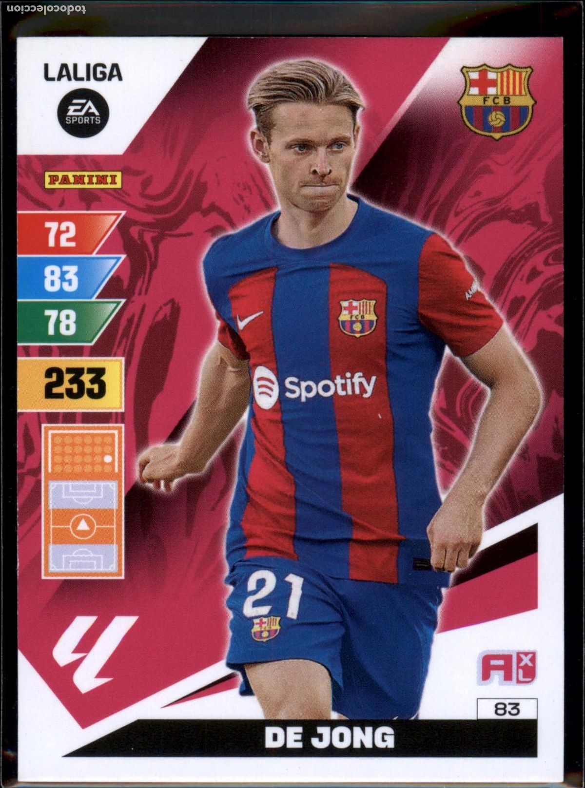Football Stickers: De Jong N&ordm; 83 Bar&ccedil;a (Barcelona) LaLiga EA SportsAdrenalyn XL 2023 2024 Panini 23 24