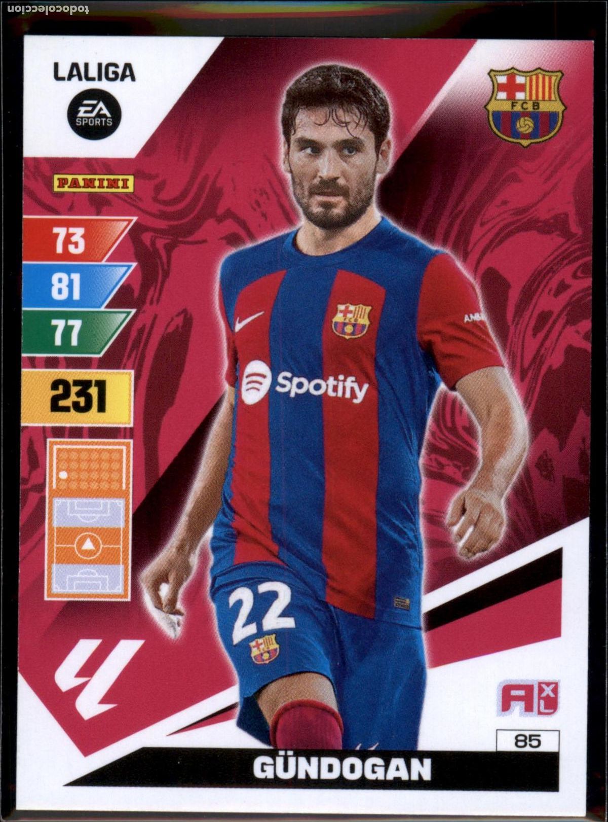 Football Stickers: G&uuml;ndogan N&ordm; 85 Bar&ccedil;a (Barcelona) LaLiga EA SportsAdrenalyn XL 2023 2024 Panini 23 24