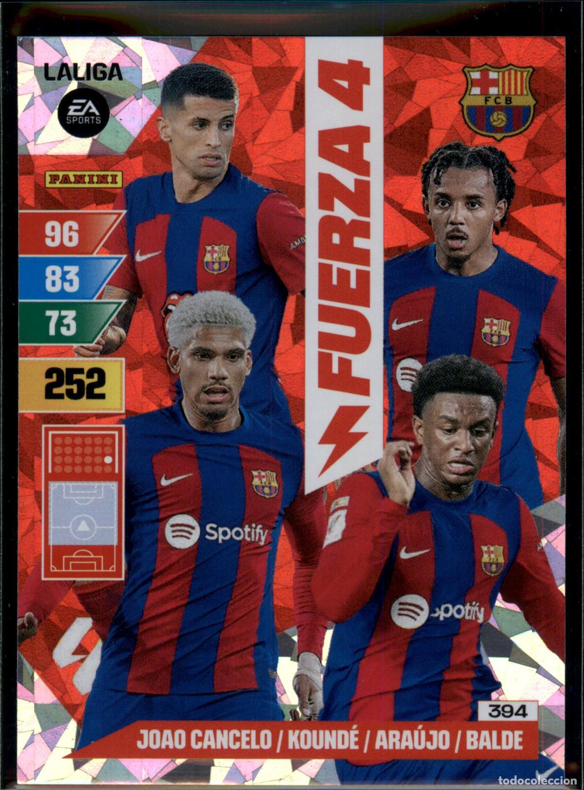 Cromos de f&uacute;tbol: Fuerza 4 N&ordm; 394 Bar&ccedil;a (Barcelona) LaLiga EA SportsAdrenalyn XL 2023 2024 Panini 23 24