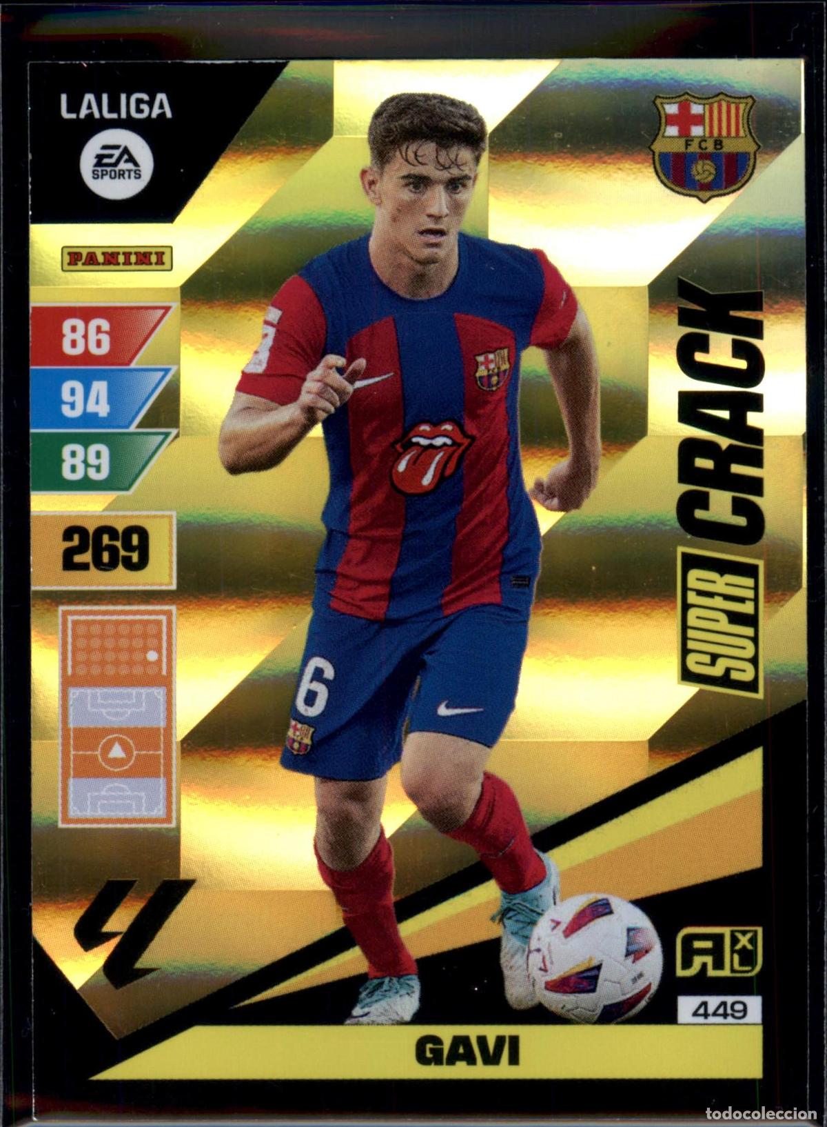 Cromos de f&uacute;tbol: Gavi Super Crack N&ordm; 449 Bar&ccedil;a (Barcelona) LaLiga EA SportsAdrenalyn XL 2023 2024 Panini 23 24