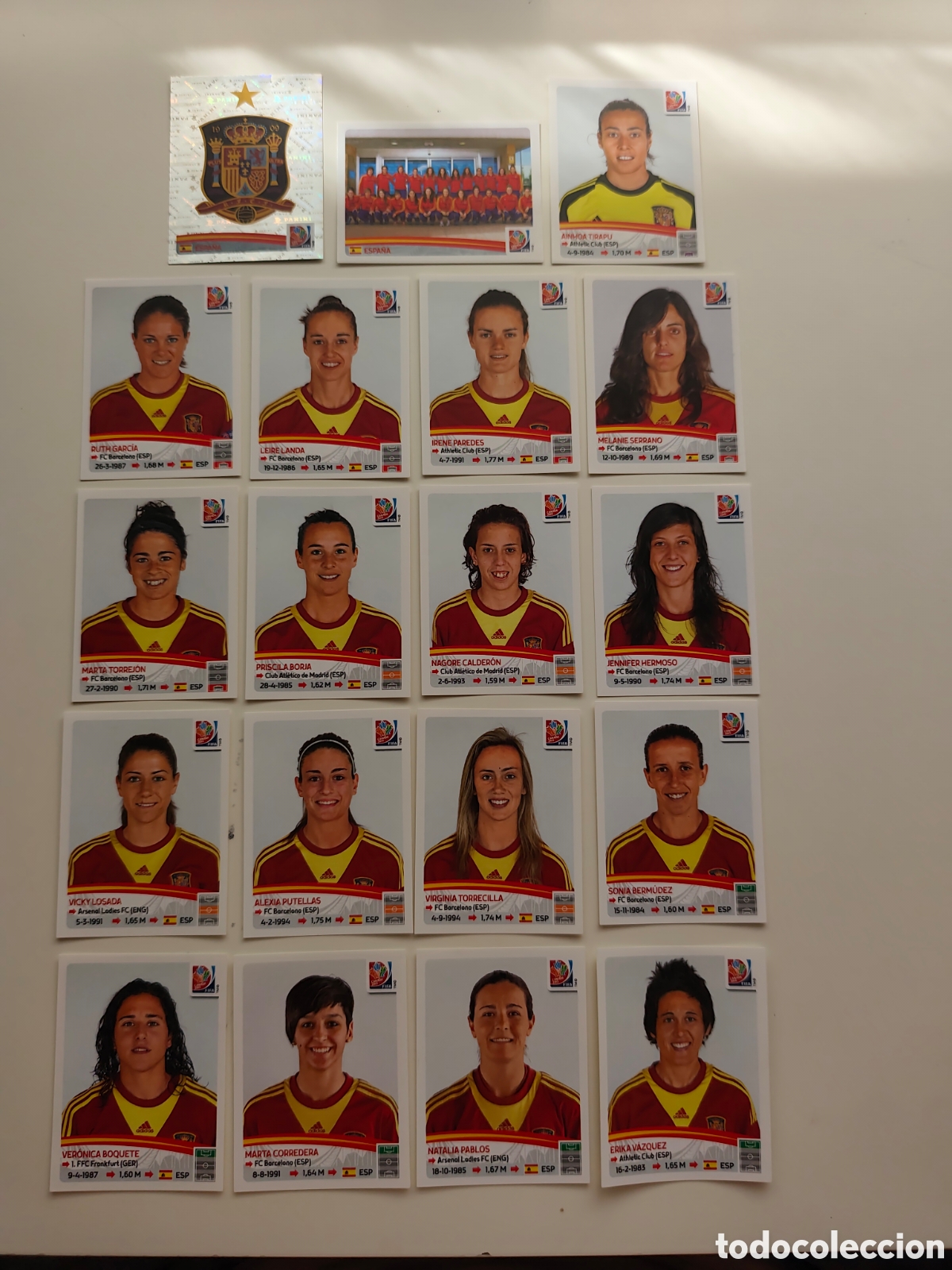 Cromos de f&uacute;tbol: ROOKIE COMPLETO 19 STICKERS SELECCI&Oacute;N ESPA&Ntilde;OLA FEMENINA FIFA WOMEN'S WORLD CUP CANADA 2015 PANINI