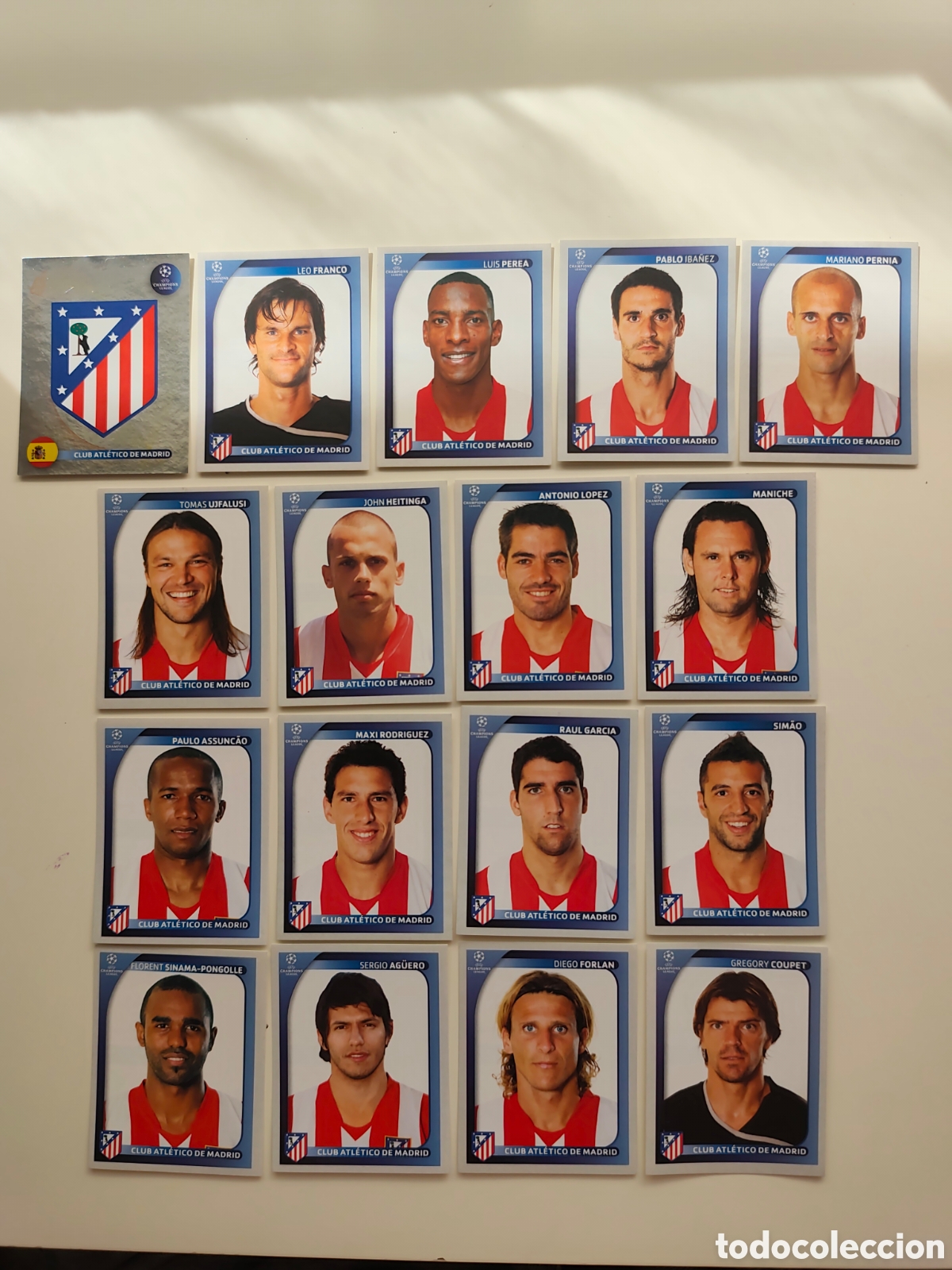 Cromos de f&uacute;tbol: COMPLETO 17 STICKERS ATL&Eacute;TICO MADRID UEFA CHAMPIONS LEAGUE 2008 2009 PANINI