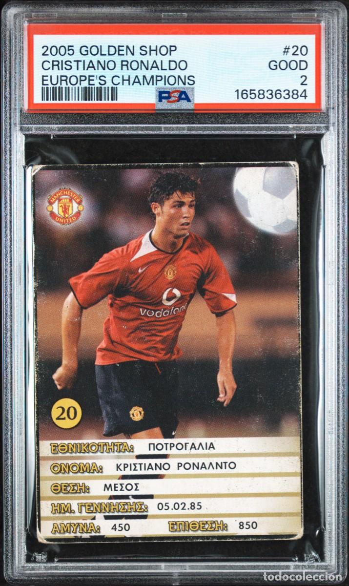 Cromos de f&uacute;tbol: Cristiano Ronaldo #20 Manchester City Golden Shop Europe&acute;s Champions 2005 PSA 2