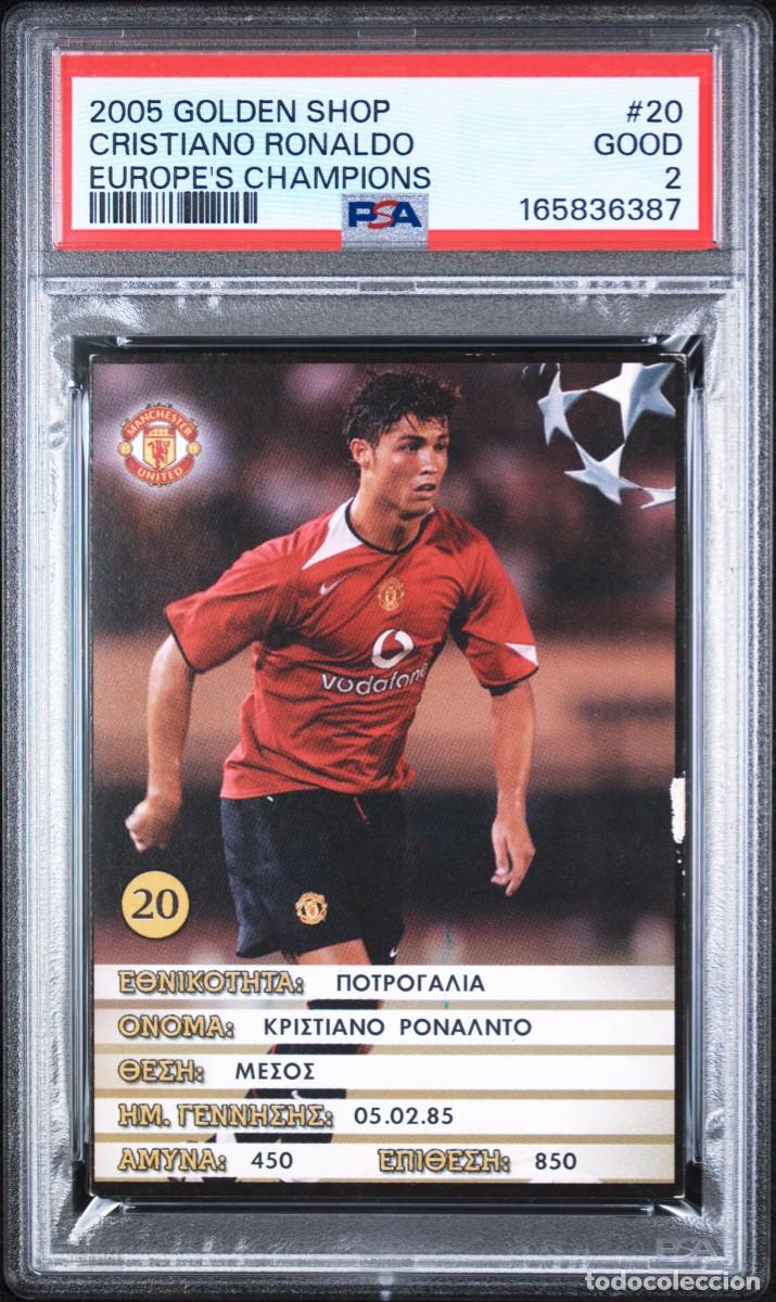 Cromos de f&uacute;tbol: Cristiano Ronaldo #20 Manchester City Golden Shop Europe&acute;s Champions 2005 PSA 2