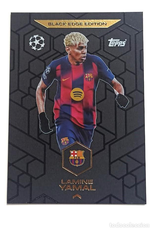 Cromos de f&uacute;tbol: BE 3 LAMINE YAMAL BARCELONA BLACK EDGE EDITION TOPPS MATCH ATTAX CHAMPIONS 2025 2026 25 26