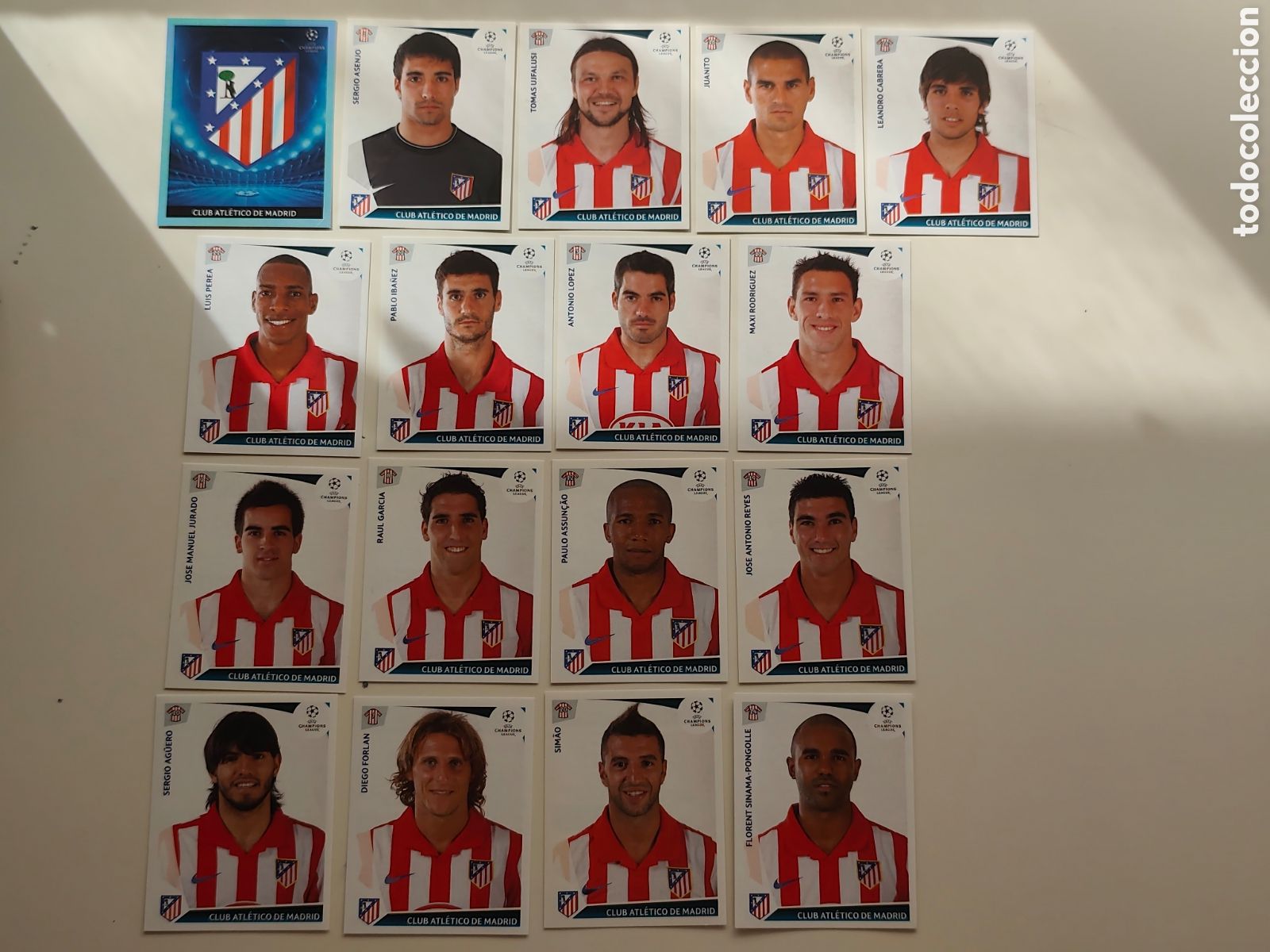 Cromos de f&uacute;tbol: COMPLETO 17 STICKERS ATL&Eacute;TICO MADRID UEFA CHAMPIONS LEAGUE 2009 2010 PANINI
