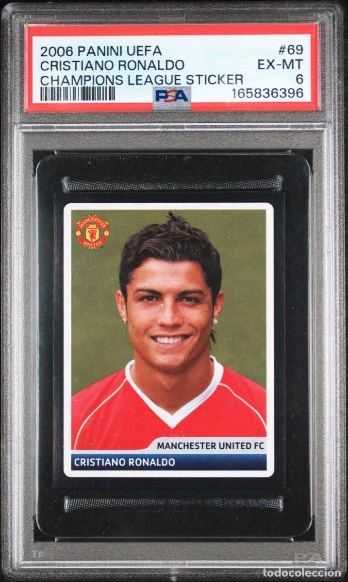 Cromos de f&uacute;tbol: Cristiano Ronaldo #69 Manchester United Panini Champions Sticker 2006 07 Psa 6