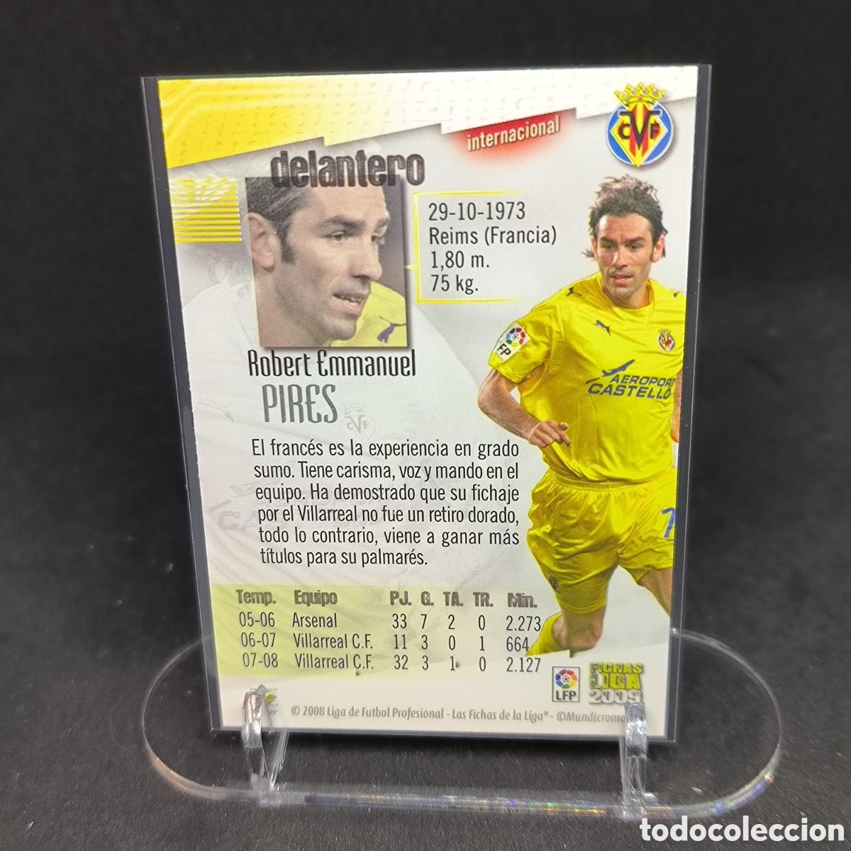 Cromos de f&uacute;tbol: Robert Pires Mundicromo 2009 - Foto 2