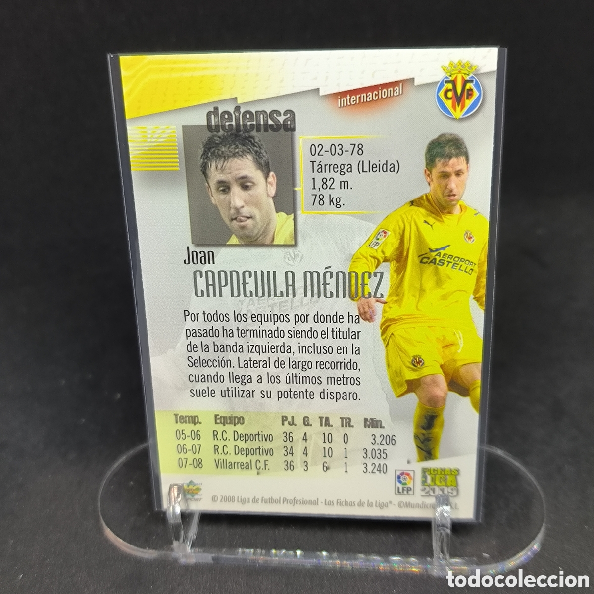 Cromos de f&uacute;tbol: Joan Capdevila Mundicromo 2009 - Foto 2