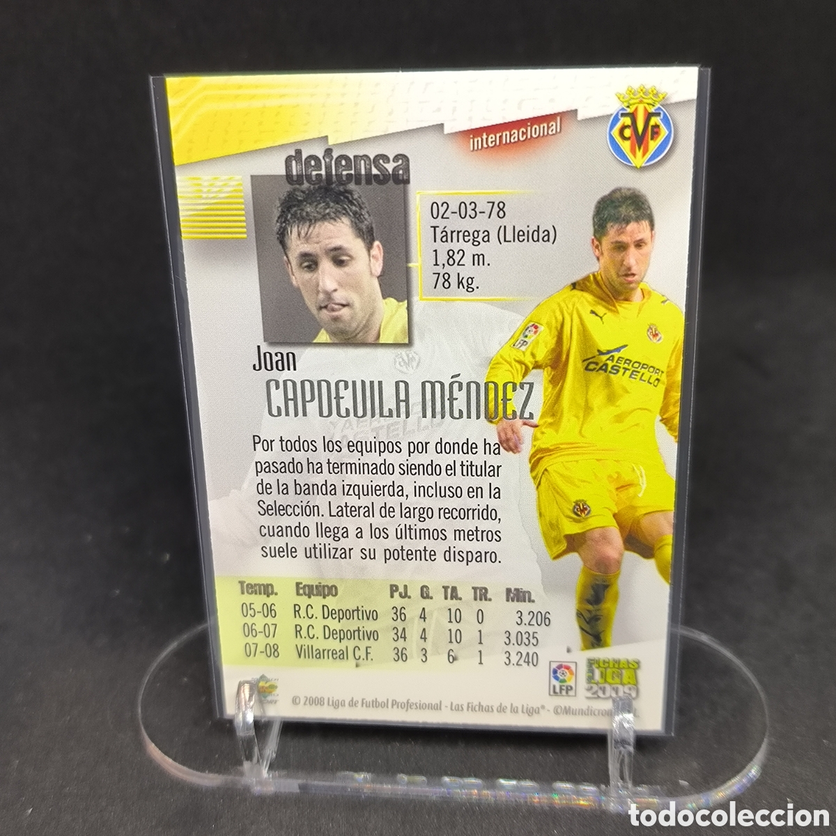 Cromos de f&uacute;tbol: Joan Capdevila Mundicromo 2009 - Foto 2