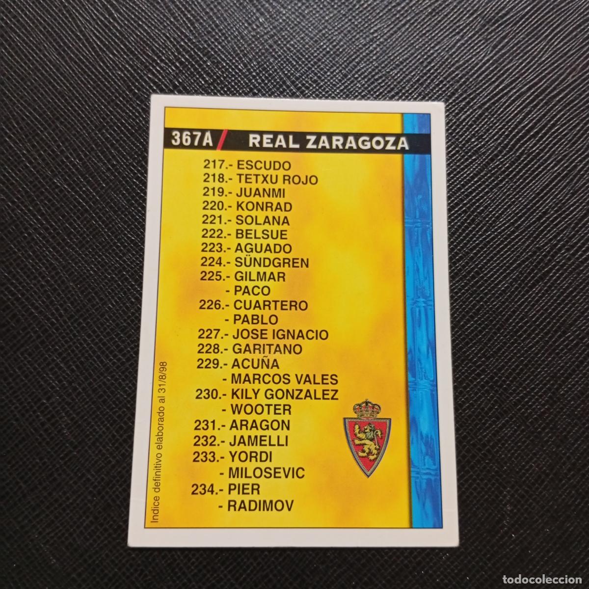 Cromos de f&uacute;tbol: 367 ZARAGOZA RACING INDICE MUNDICROMO 1998 1999 CROMO FUTBOL LIGA 98 99 - A218 PG48
