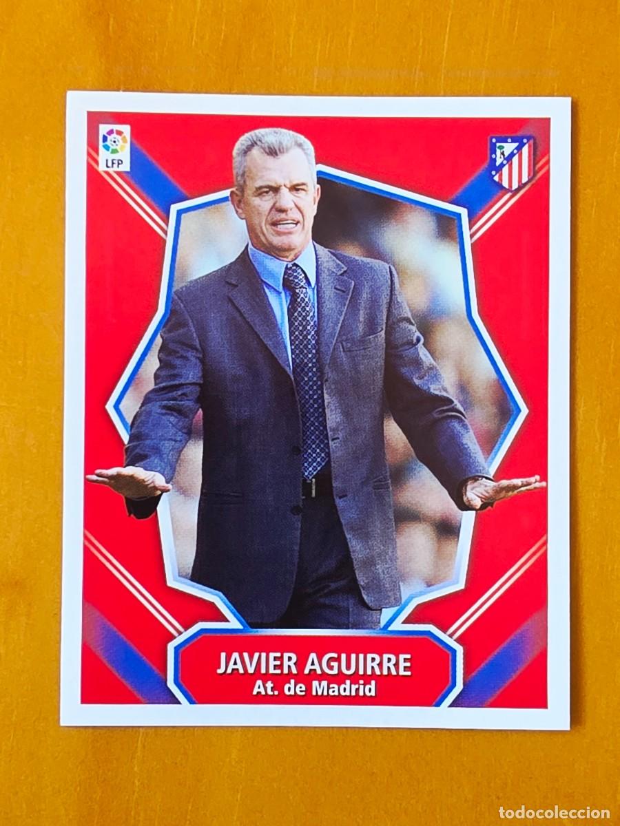 Cromos de f&uacute;tbol: Entrenador Javier Aguirre, Atl&eacute;tico de Madrid, Panini Ediciones Liga Este 2008 2009 08 09, sin pegar