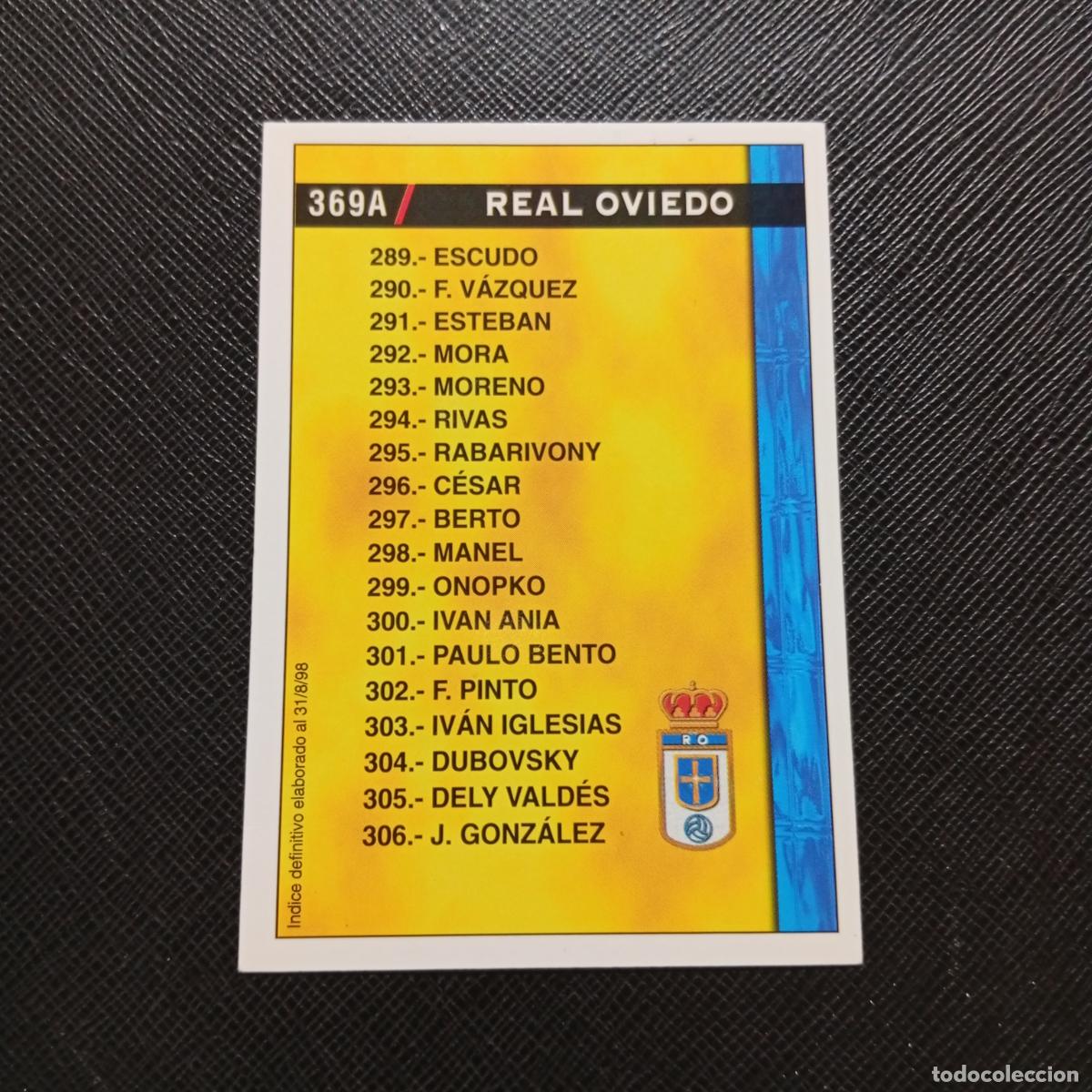 Cromos de f&uacute;tbol: 369 OVIEDO ALAVES INDICE MUNDICROMO 1998 1999 CROMO FUTBOL LIGA 98 99 - A218 PG48