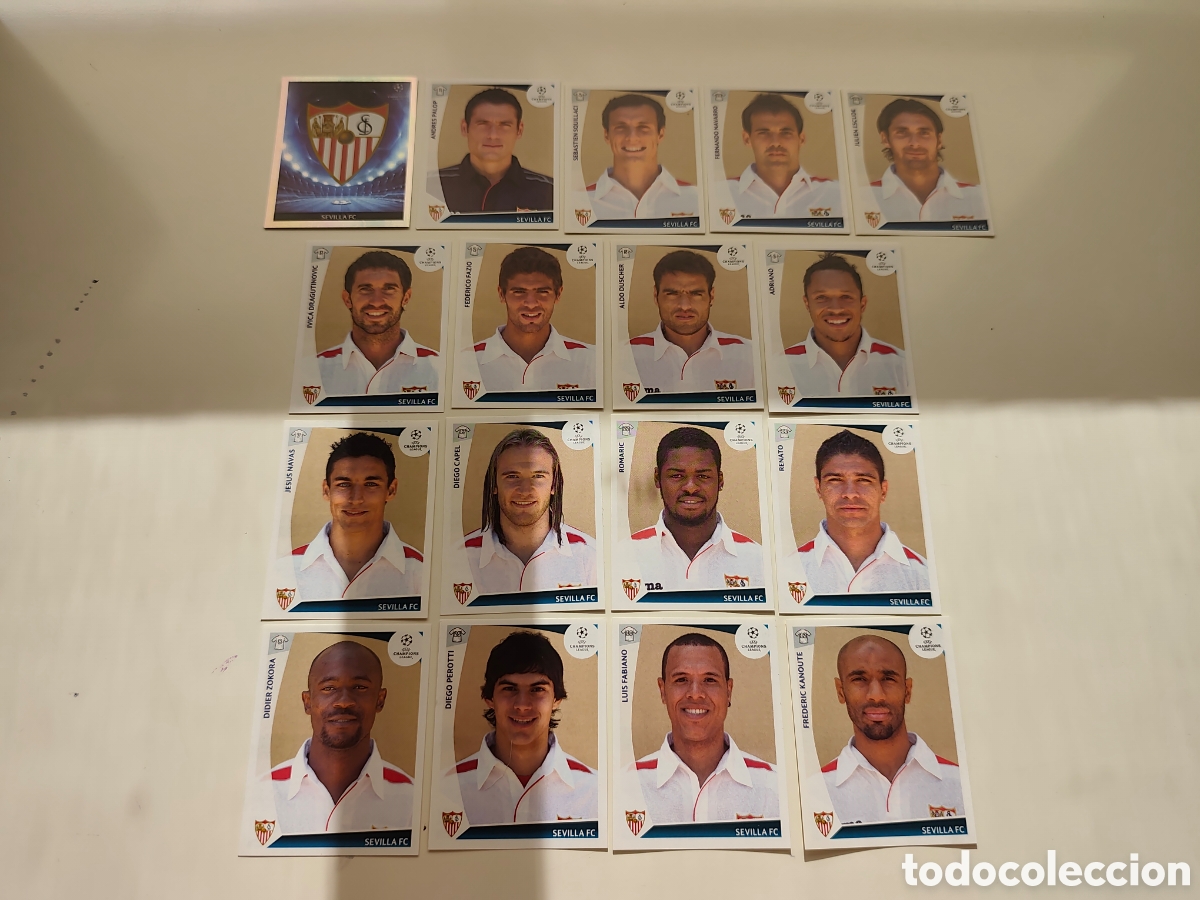 Cromos de f&uacute;tbol: COMPLETO 17 STICKERS SEVILLA UEFA CHAMPIONS LEAGUE 2009 2010 PANINI