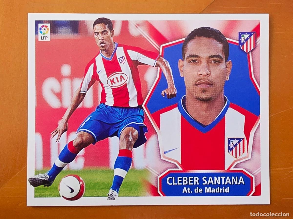 Cromos de f&uacute;tbol: Cleber Santana, Baja, Atl&eacute;tico de Madrid, Panini Ediciones Liga Este 2008 2009 08 09, sin pegar