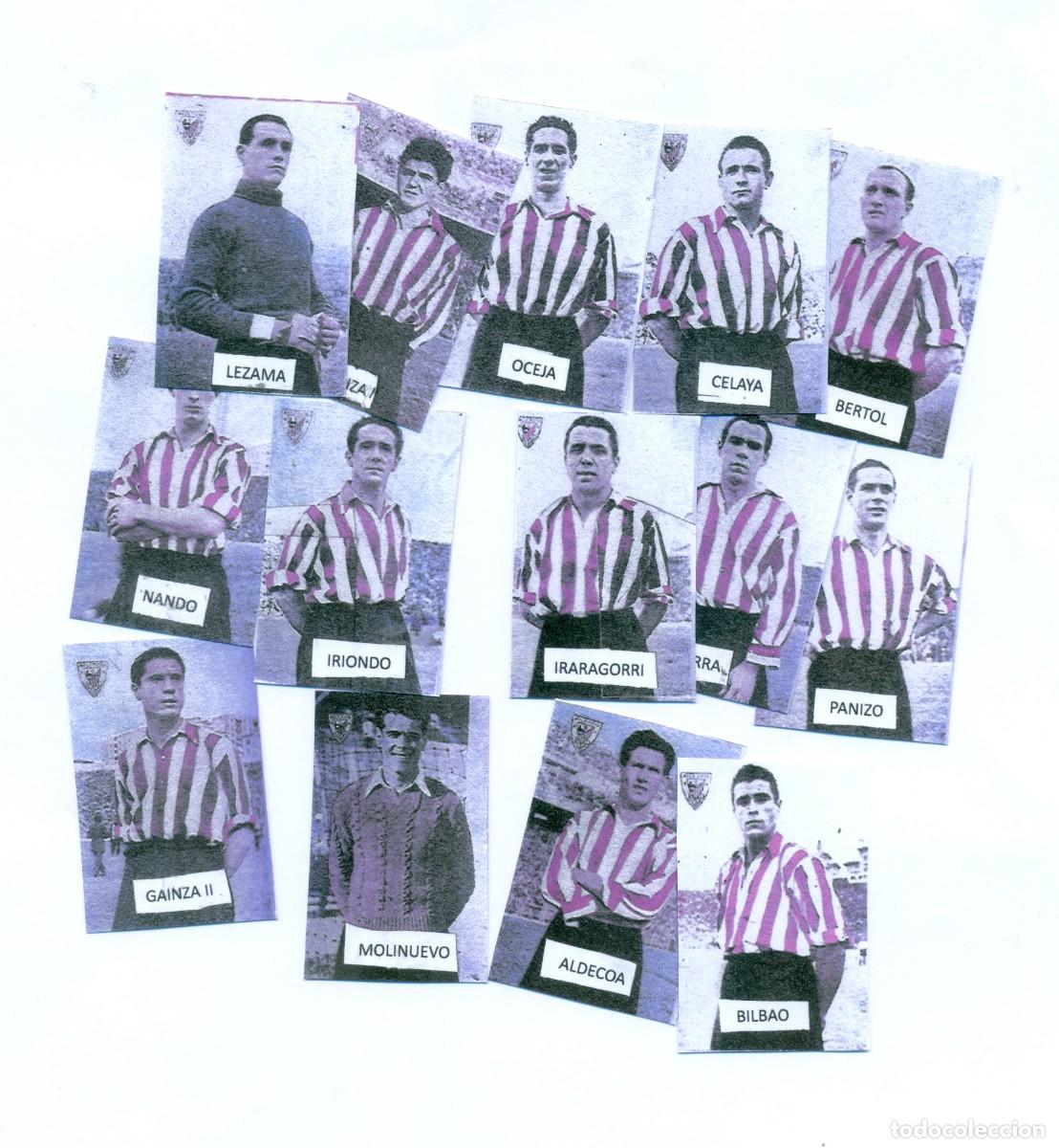Cromos de f&uacute;tbol: ATLETICO DE BILBAO COMPLETO COLECCION ED.DPORTIVAS 1948.FACSIMIL