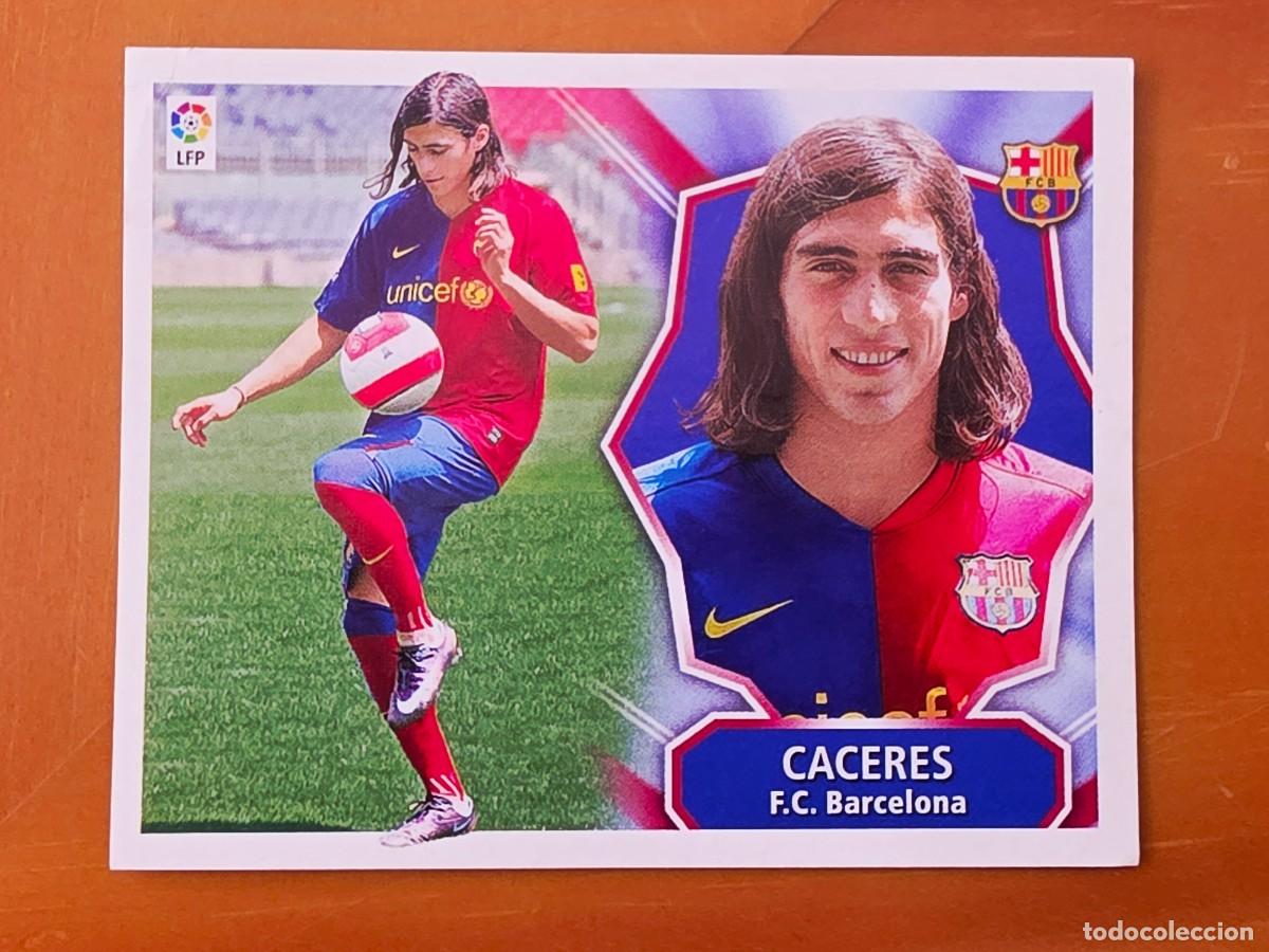 Cromos de f&uacute;tbol: Mart&iacute;n C&aacute;ceres, FC Barcelona, Panini Ediciones Liga Este 2008 2009 08 09, sin pegar