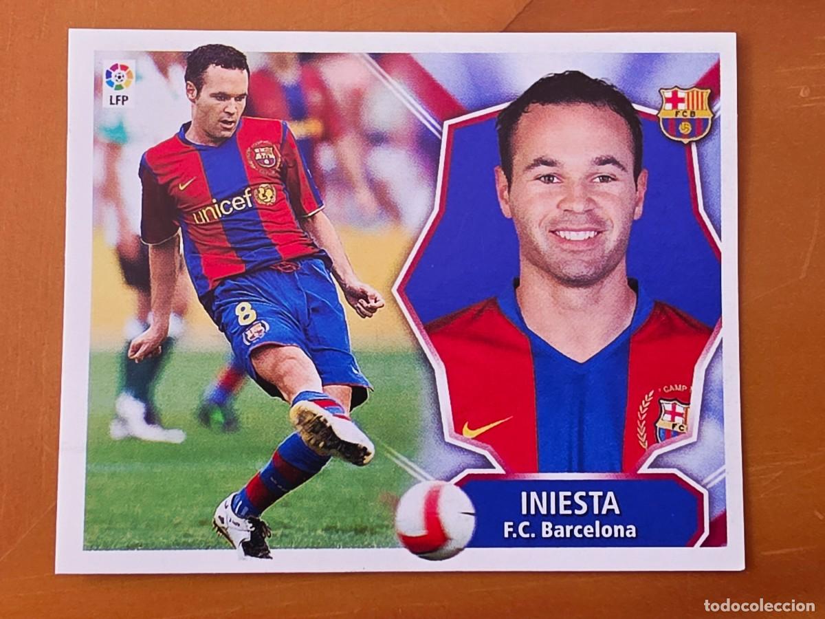 Cromos de f&uacute;tbol: Andr&eacute;s Iniesta, FC Barcelona, Panini Ediciones Liga Este 2008 2009 08 09, sin pegar