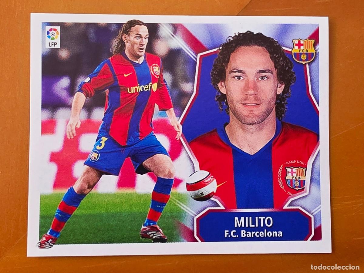 Cromos de f&uacute;tbol: Gabi Milito, FC Barcelona, Panini Ediciones Liga Este 2008 2009 08 09, sin pegar