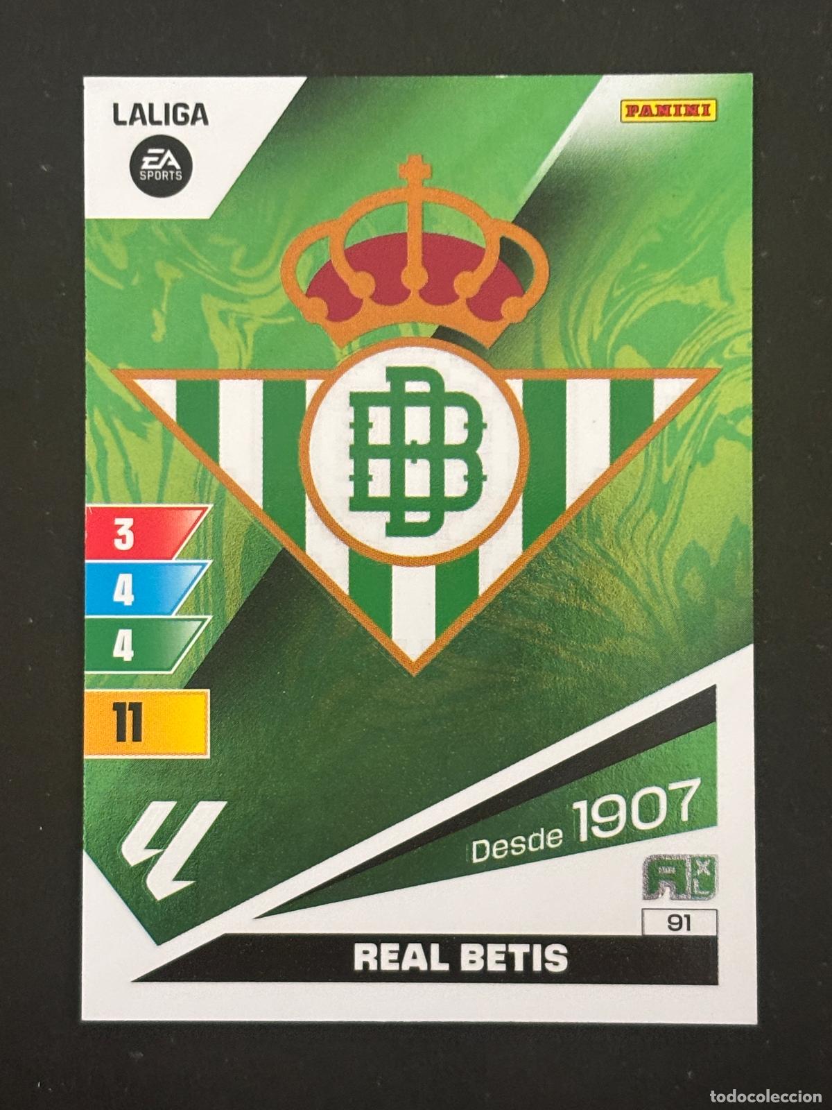 Figurine di Calcio: 91 ESCUDO BETIS ADRENALYN XL LALIGA EA SPORTS 23-24 2023-2024 PANINI