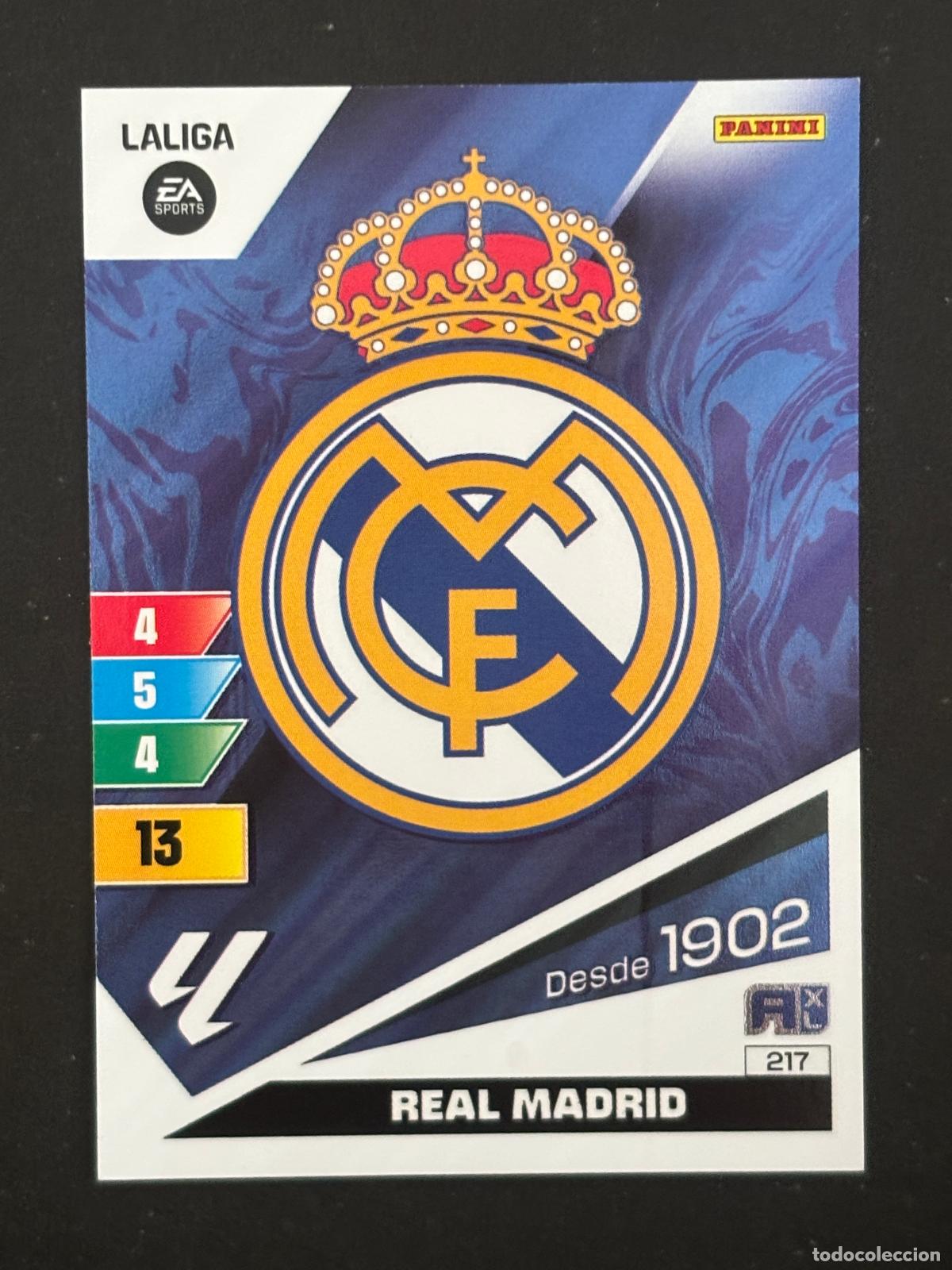 Figurine di Calcio: 217 ESCUDO REAL MADRID ADRENALYN XL LALIGA EA SPORTS 23-24 2023-2024 PANINI