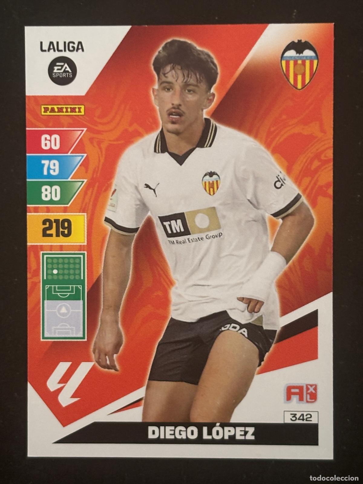 Football Stickers: 342 DIEGO L&Oacute;PEZ VALENCIA ADRENALYN XL LALIGA EA SPORTS 23-24 2023-2024 PANINI