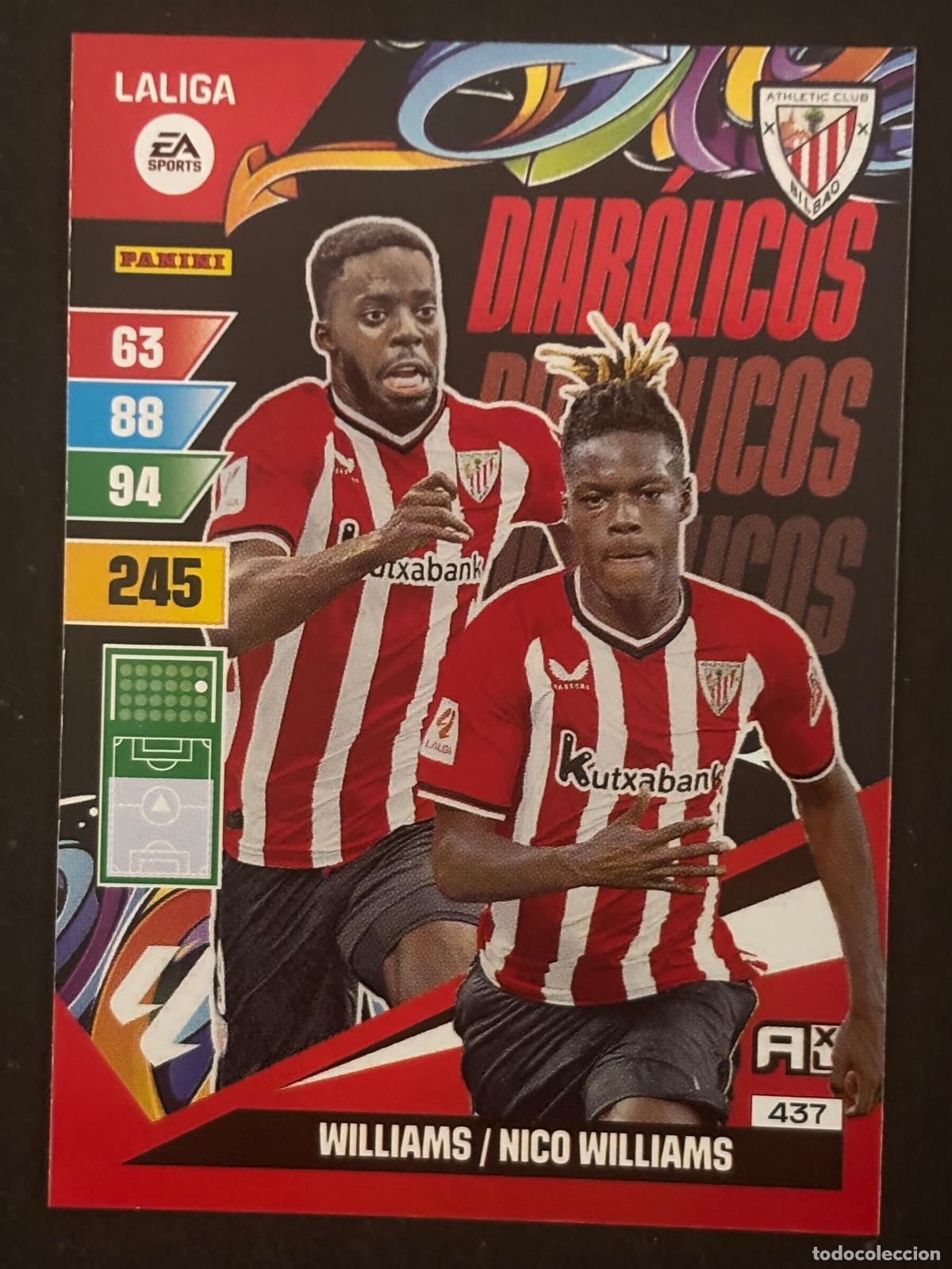 Cartes &agrave; collectionner de Football: 437 WILLIAMS/NICO WILLIAMS AT BILBAO DIAB&Oacute;LICOS ADRENALYN XL LALIGA 23-24 2023-2024