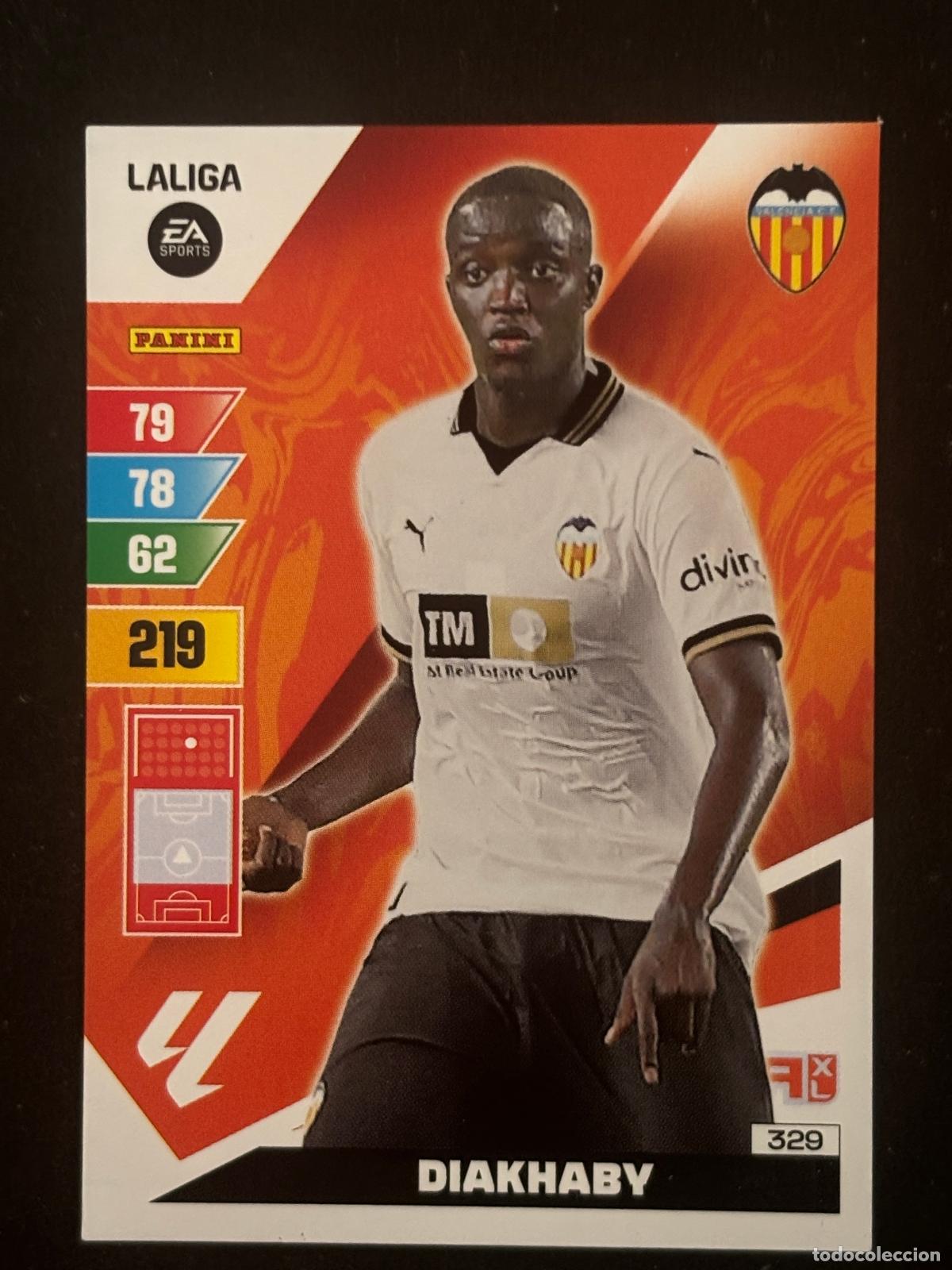 Cromos de f&uacute;tbol: 329 DIAKHABY VALENCIA ADRENALYN XL LALIGA EA SPORTS 23-24 2023-2024 PANINI