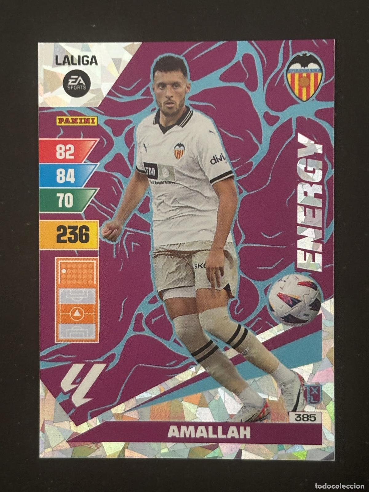 Cromos de Futebol: 385 AMALLAH VALENCIA ENERGY ADRENALYN XL LALIGA EA SPORTS 23-24 2023-2024 PANINI