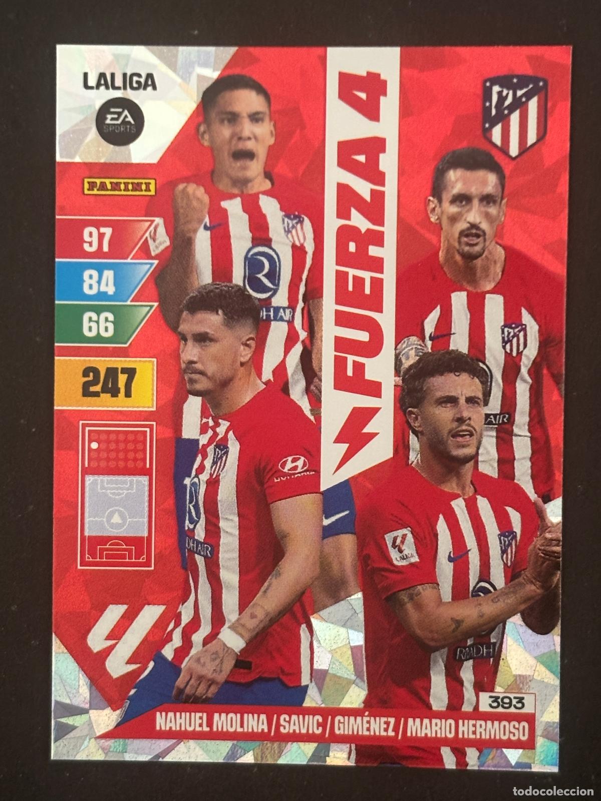 Cromos de Futebol: 393 MOLINA/SAVIC/GIM&Eacute;NEZ/HERMOSO AT MADRID FUERZA 4 ADRENALYN XL LALIGA 23-24 2023-2024