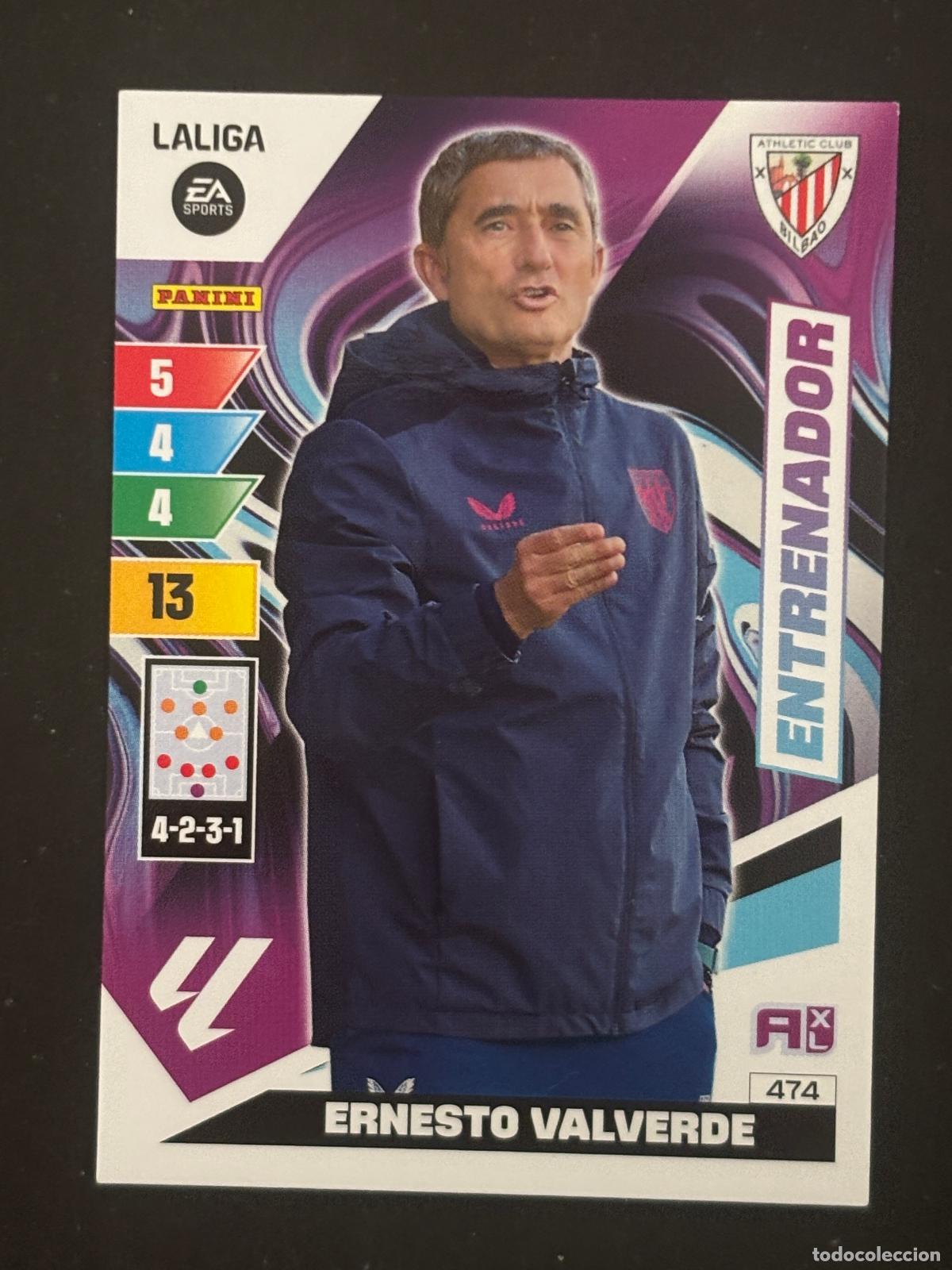 Fu&szlig;ball-Sticker: 474 ERNESTO VALVERDE AT BILBAO ENTRENADOR ADRENALYN PLUS 2&ordf; EDICI&Oacute;N ADRENALYN LALIGA 23-24