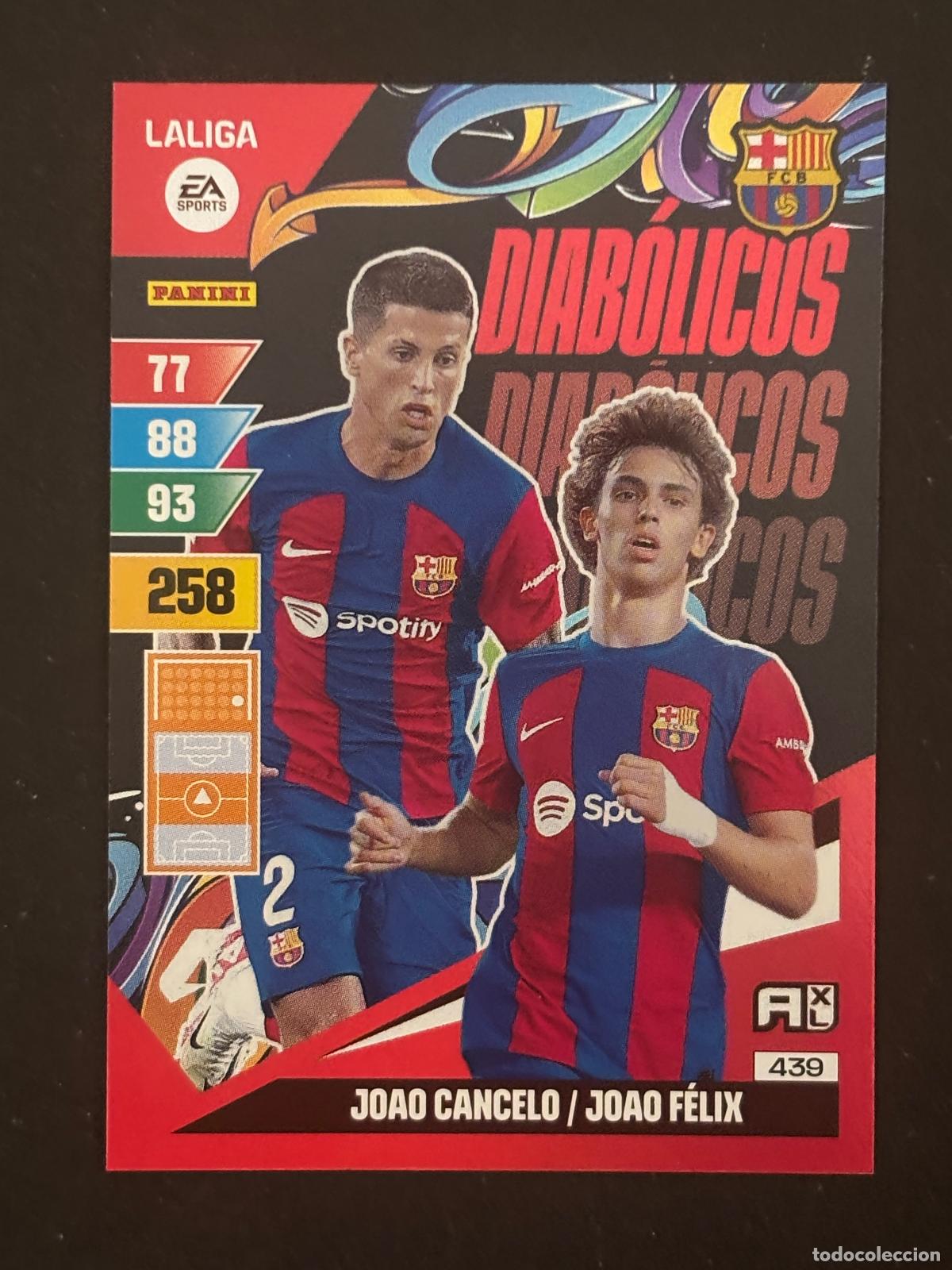 Fu&szlig;ball-Sticker: 439 CANCELO/JOAO F&Eacute;LIX BARCELONA DIAB&Oacute;LICOS ADRENALYN XL LALIGA EA SPORTS 23-24 2023-2024